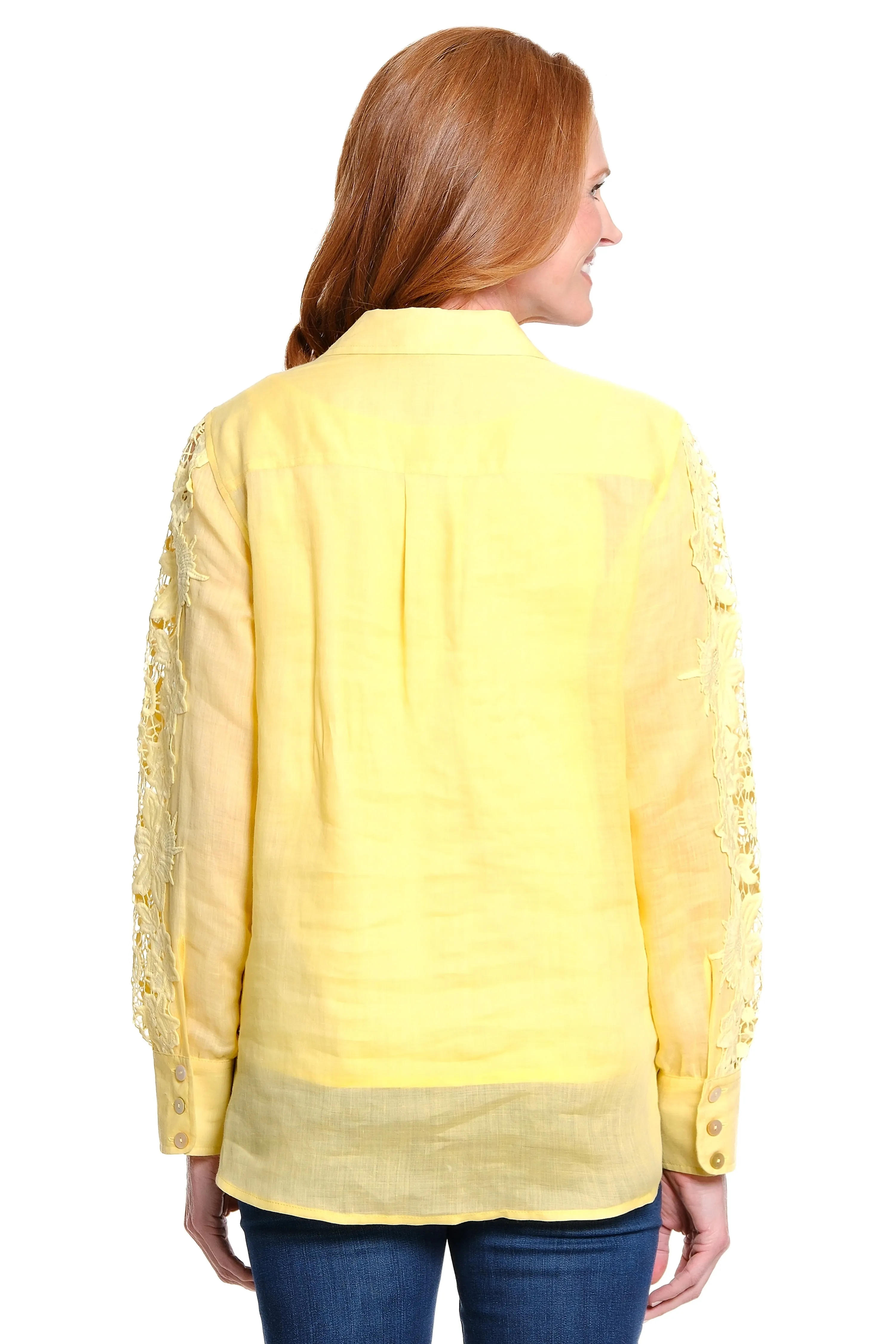 Lace-Detail Tunic with Woven Layered Tank - Butter sold by Ail Miles Clothing product image thumbnail 2