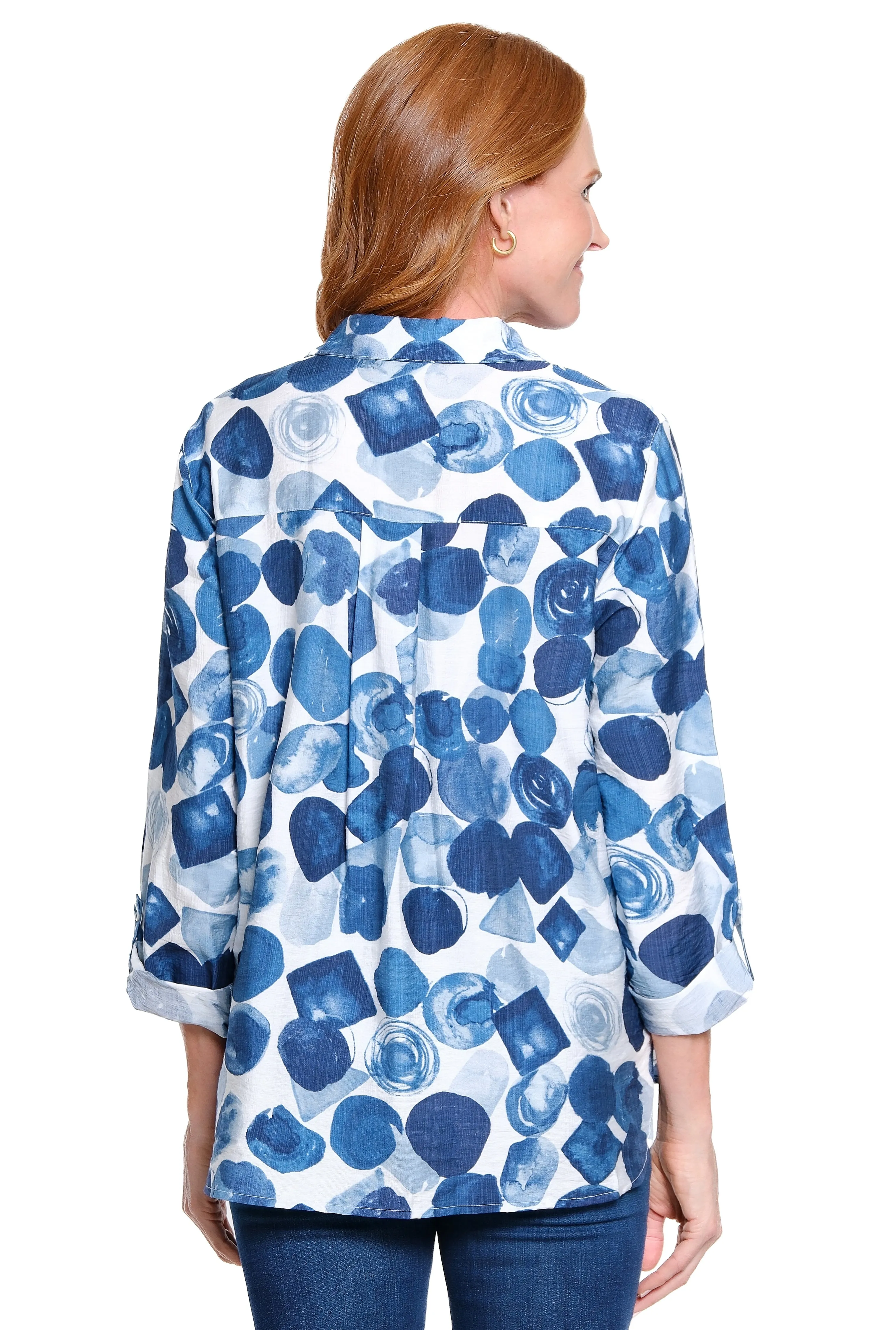 Point-Collar Button-Front Tunic - Dot Multi sold by Ail Miles Clothing product image thumbnail 2