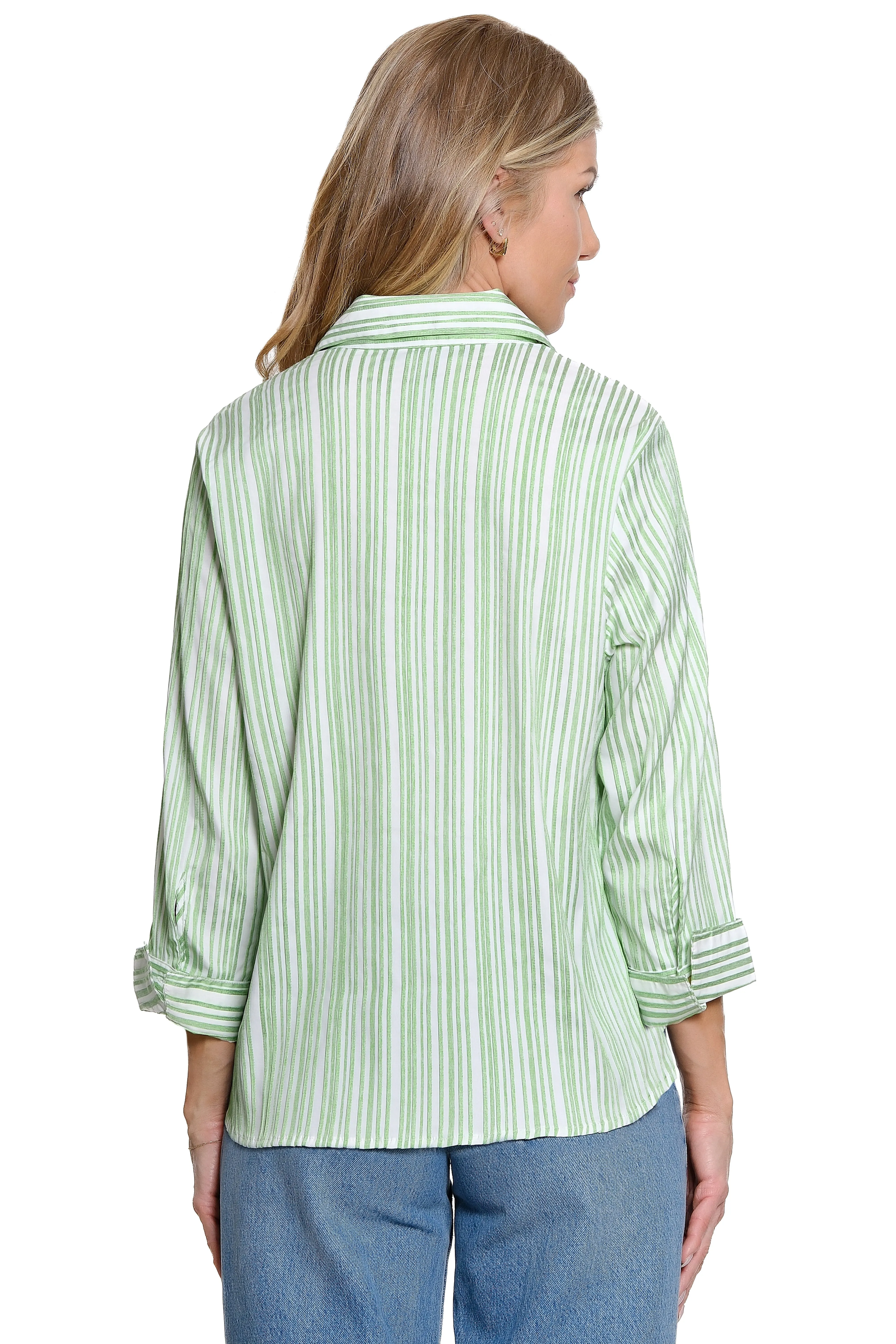 Stripe Button-Up Top - Plus - Mint sold by Ail Miles Clothing product image thumbnail 2