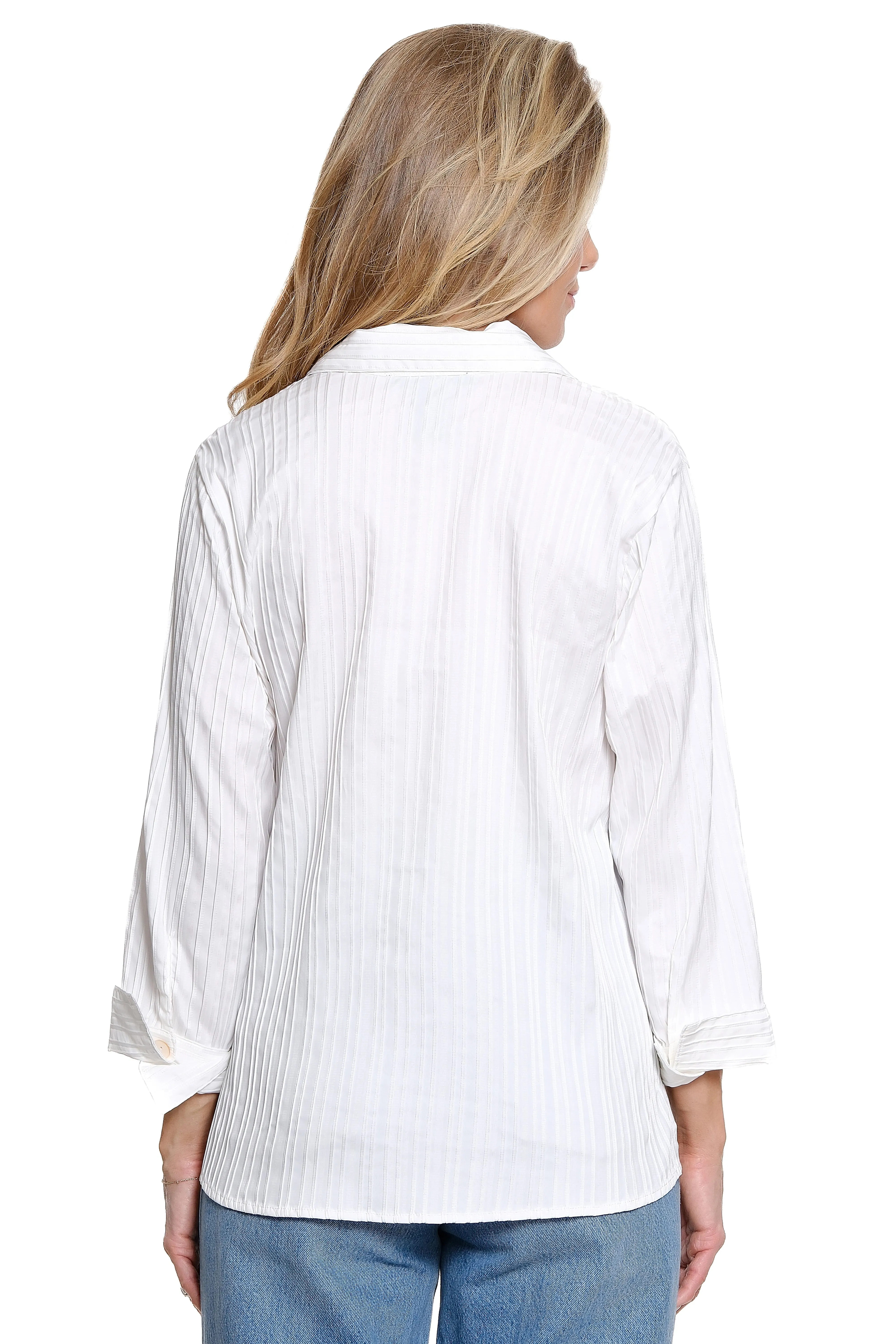 Stripe Button-Up Top - White sold by Ail Miles Clothing product image thumbnail 2