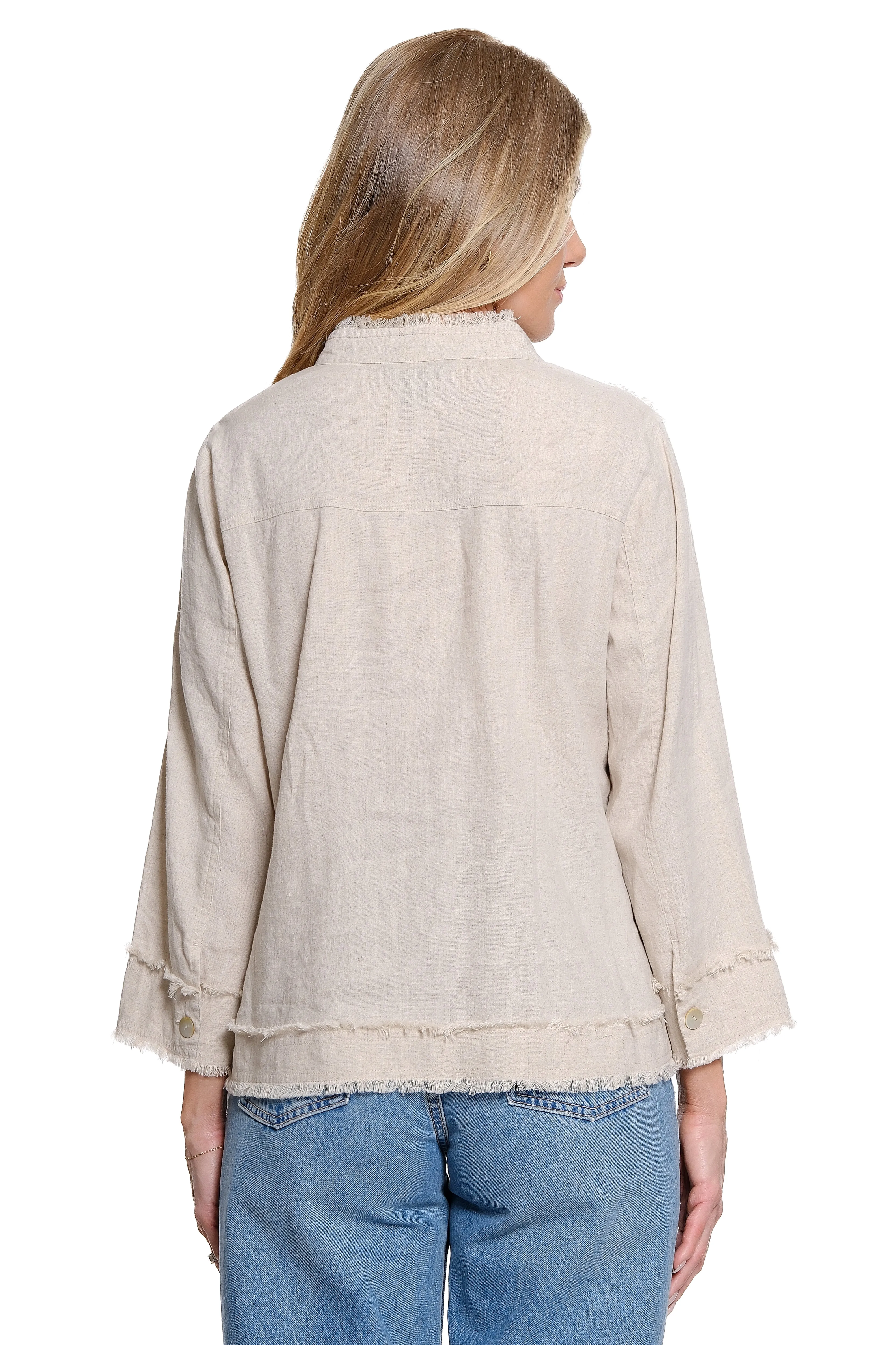 Woven Button Front Jacket - Plus - Khaki sold by Ail Miles Clothing product image thumbnail 2
