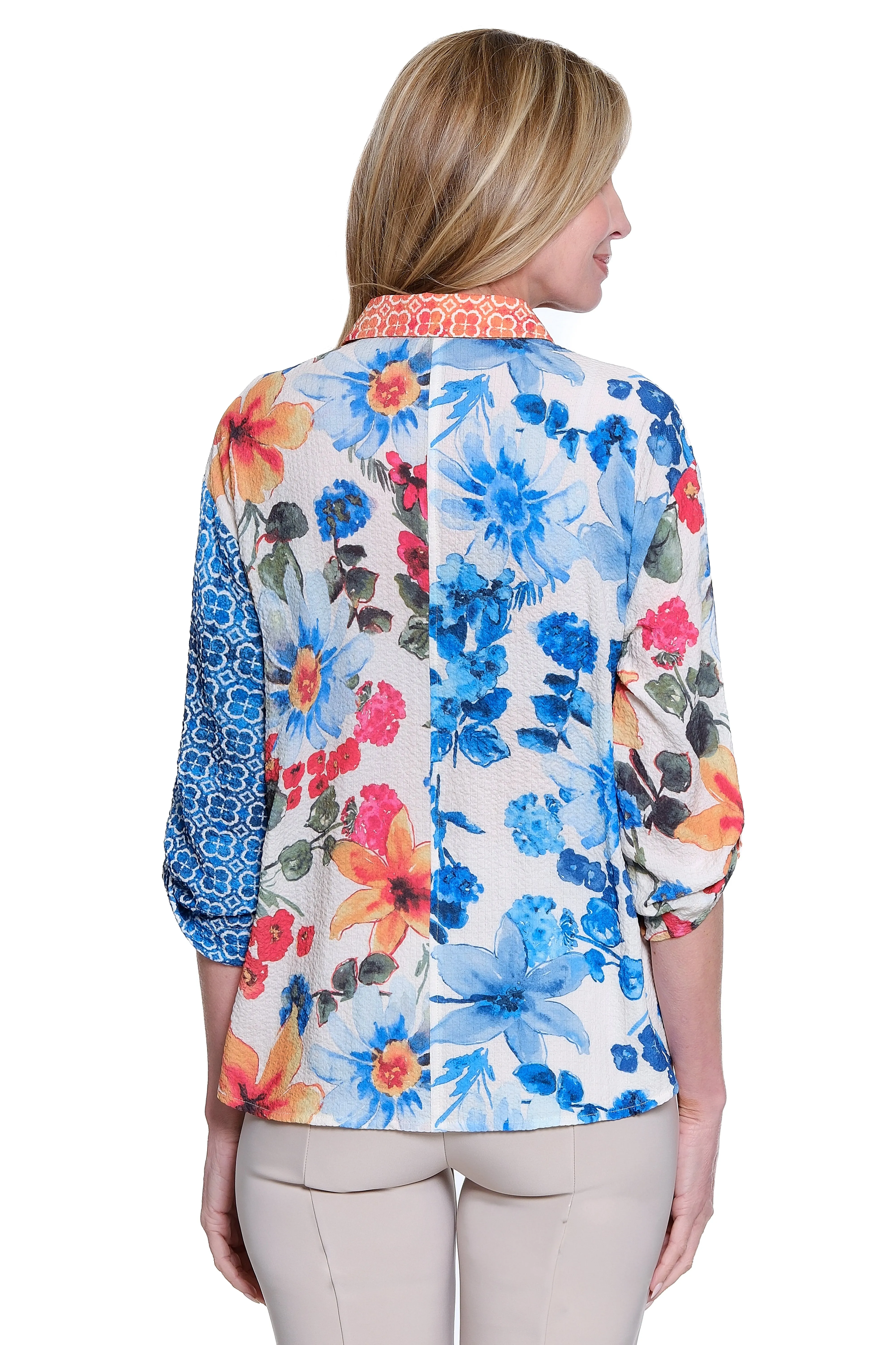 Floral Button Front Top - Petite - Floral Multi sold by Ail Miles Clothing product image thumbnail 2