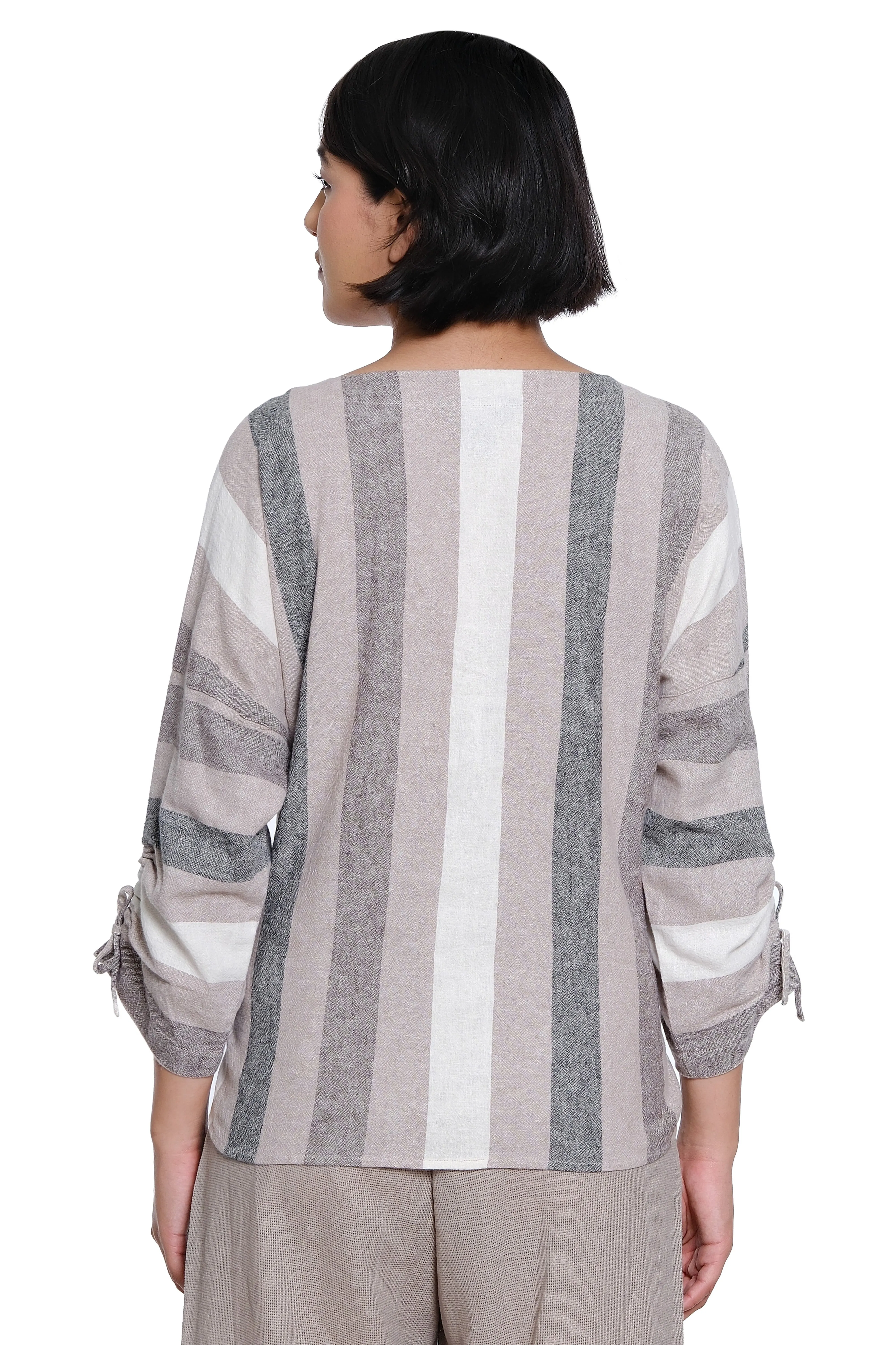 Linen Pop-Over Top - Neutral sold by Ail Miles Clothing product image thumbnail 2