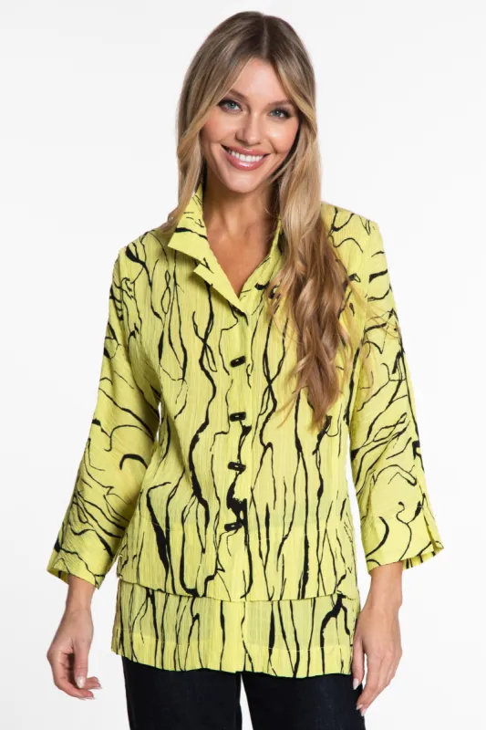 Textured Print Tunic - Women's - Soft Lime sold by Ail Miles Clothing