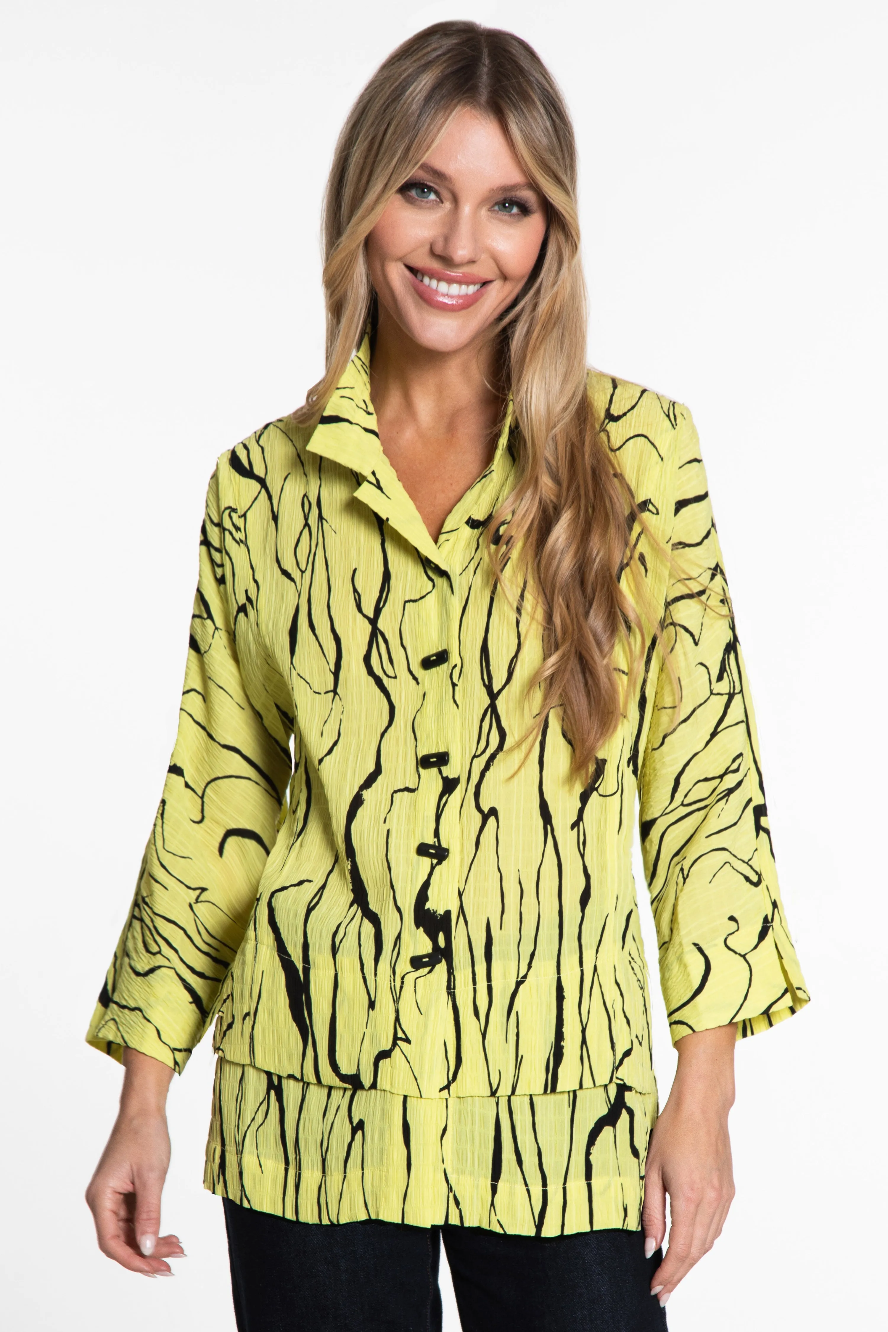 Textured Print Tunic - Women's - Soft Lime sold by Ail Miles Clothing