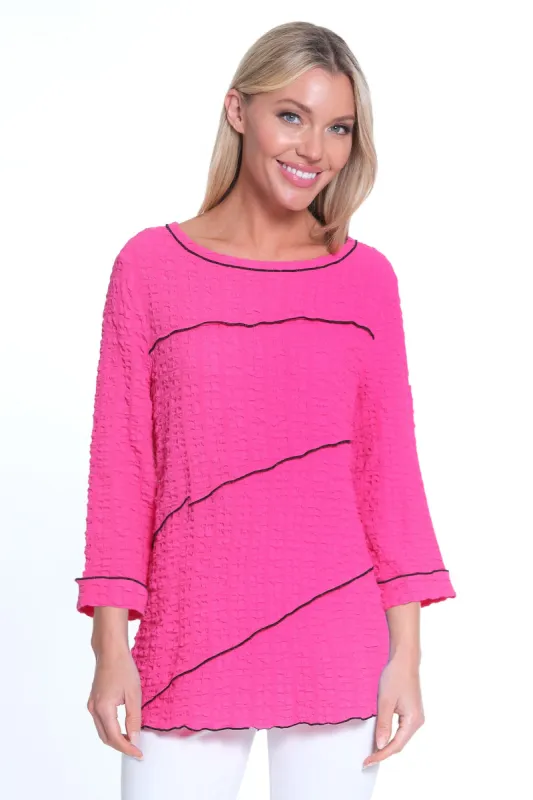Textured Woven Tunic- Fuchsia sold by Ail Miles Clothing