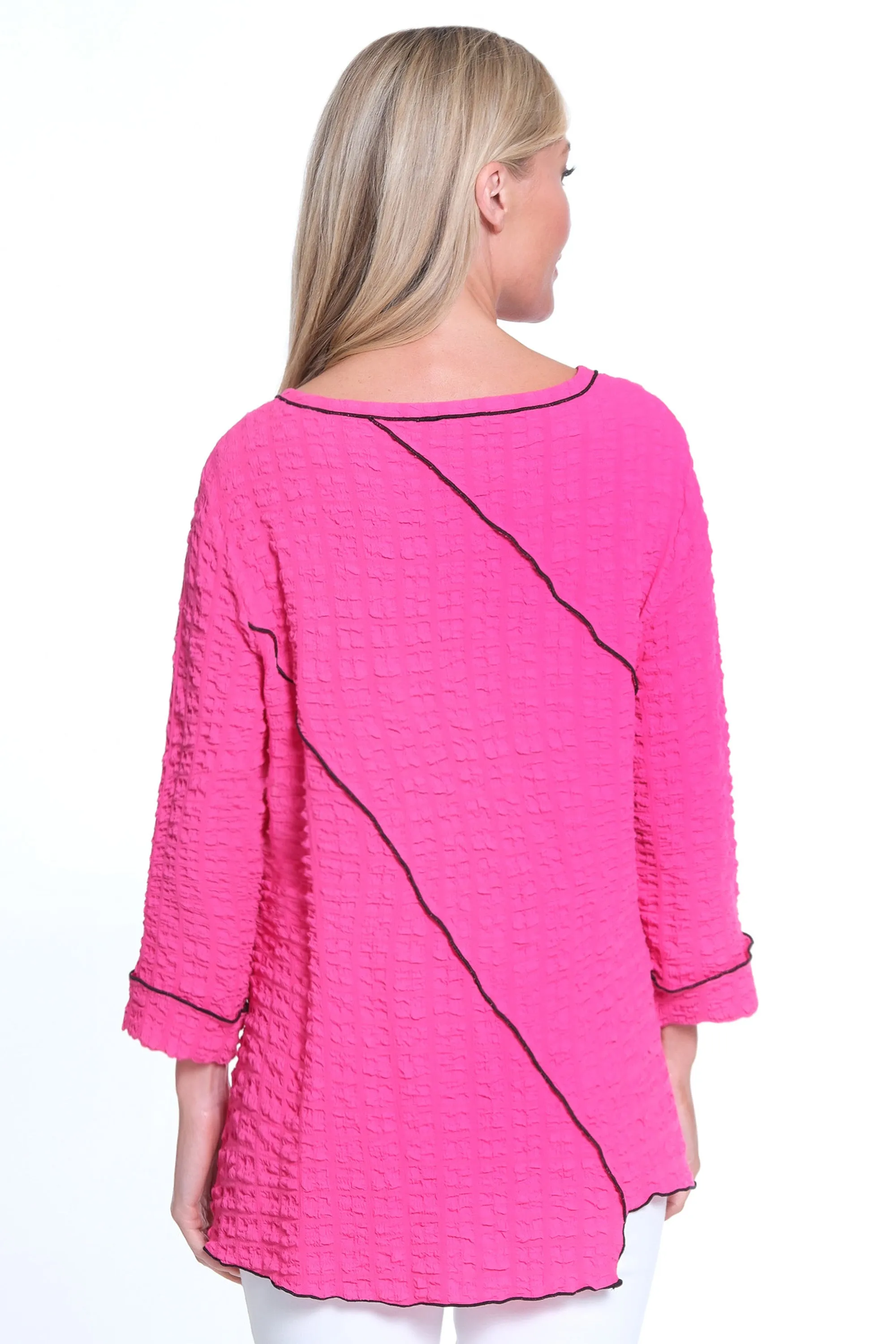 Textured Woven Tunic- Fuchsia sold by Ail Miles Clothing product image thumbnail 2