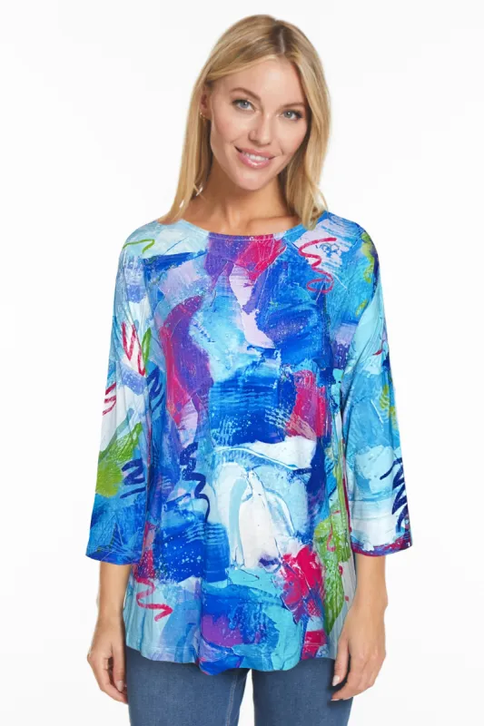 Print Knit Tunic - Petite - Abstract Multi sold by Ail Miles Clothing