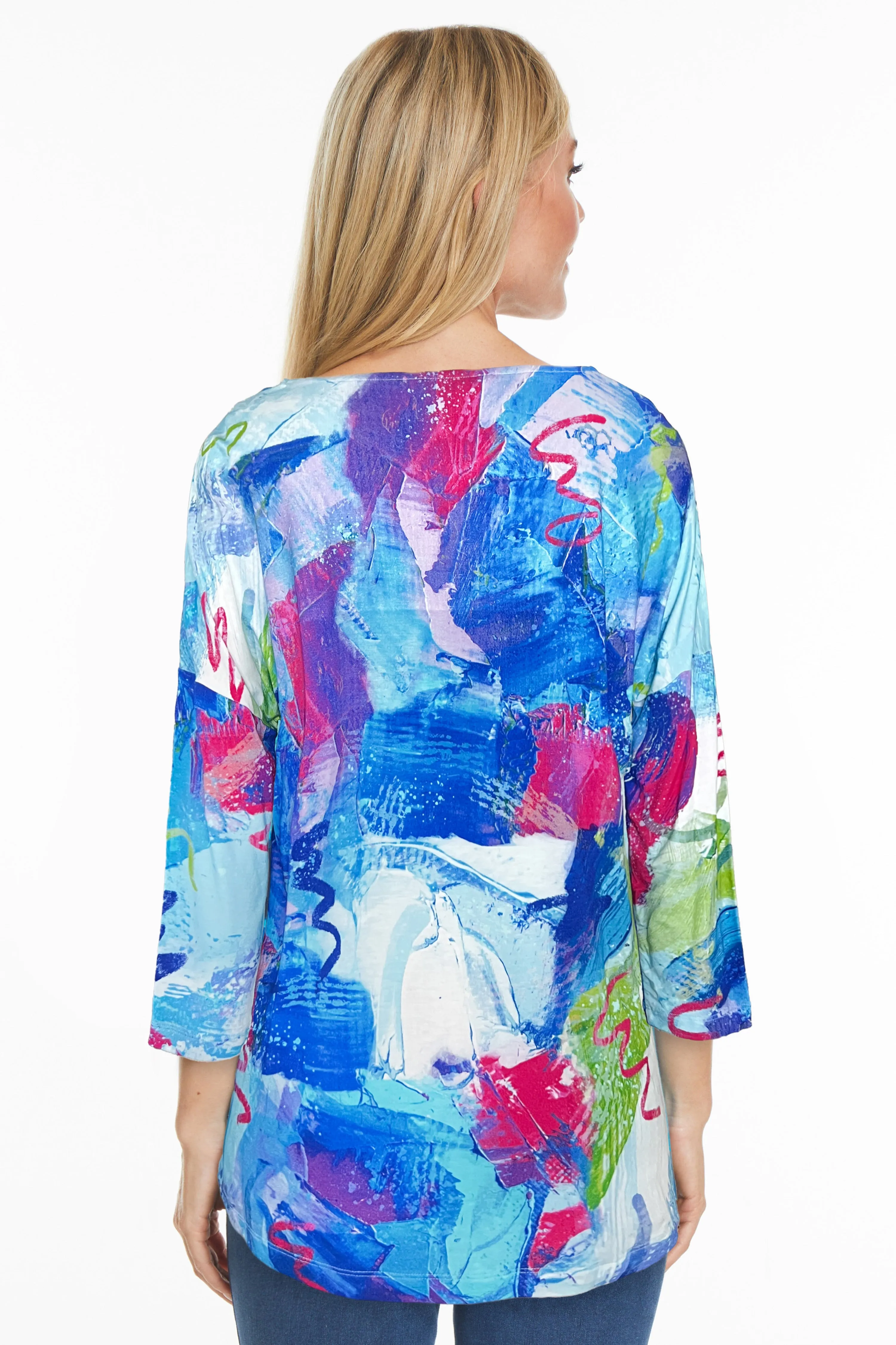 Print Knit Tunic - Petite - Abstract Multi sold by Ail Miles Clothing product image thumbnail 2
