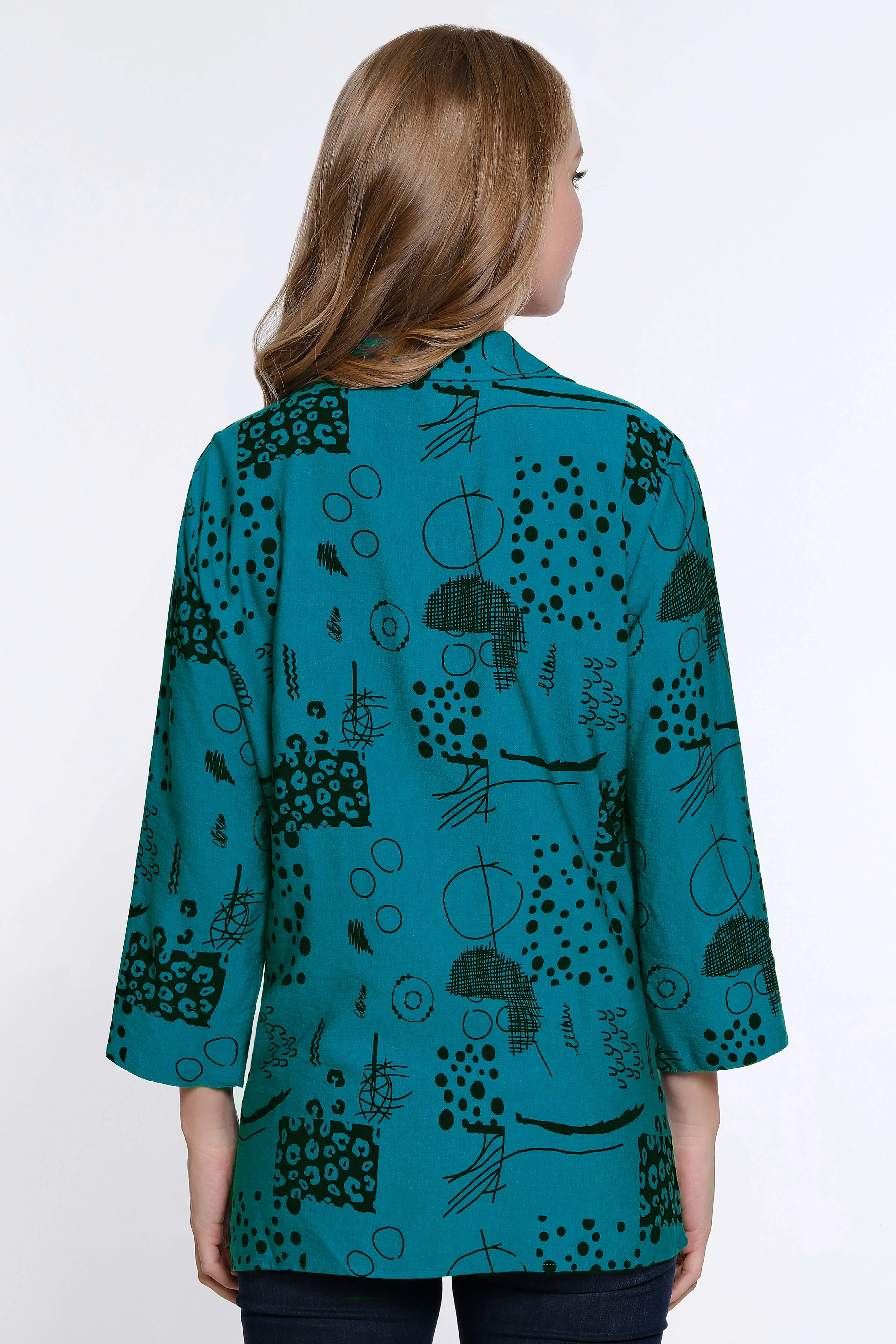 Burnout Knit V-Neck Tunic - Dark Teal sold by Ail Miles Clothing product image thumbnail 2