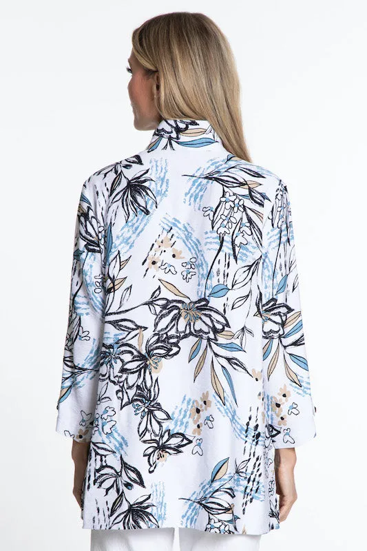 Printed Woven Button Front Tunic - Black/White sold by Ail Miles Clothing product image thumbnail 2