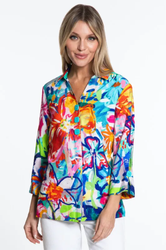 Print Button Front Jacket - Floral Multi sold by Ail Miles Clothing