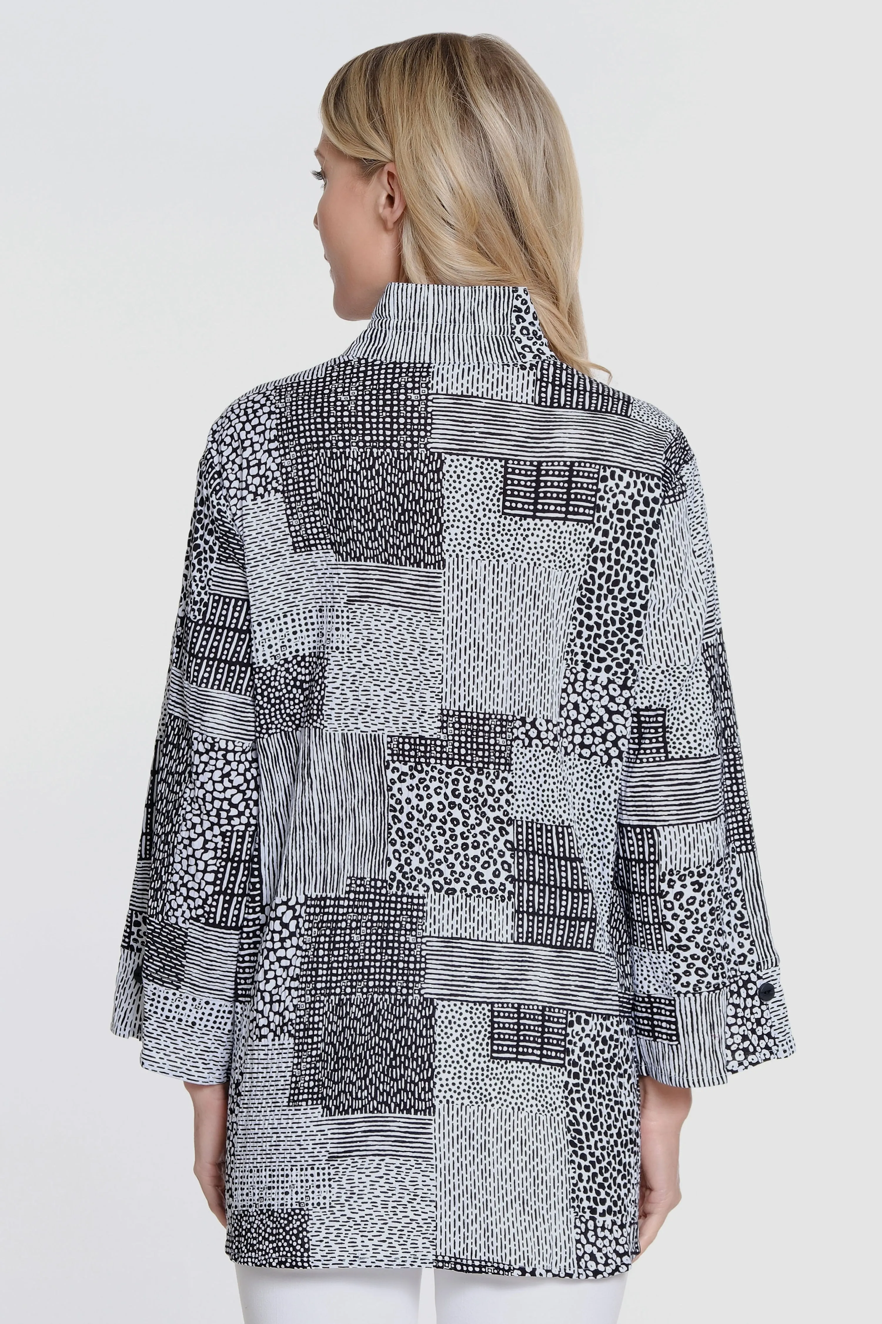 Woven Button Front Tunic - Women's - Black/White sold by Ail Miles Clothing product image thumbnail 2