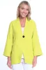 Textured Single Button Front Jacket - Women's - Citron sold by Ail Miles Clothing