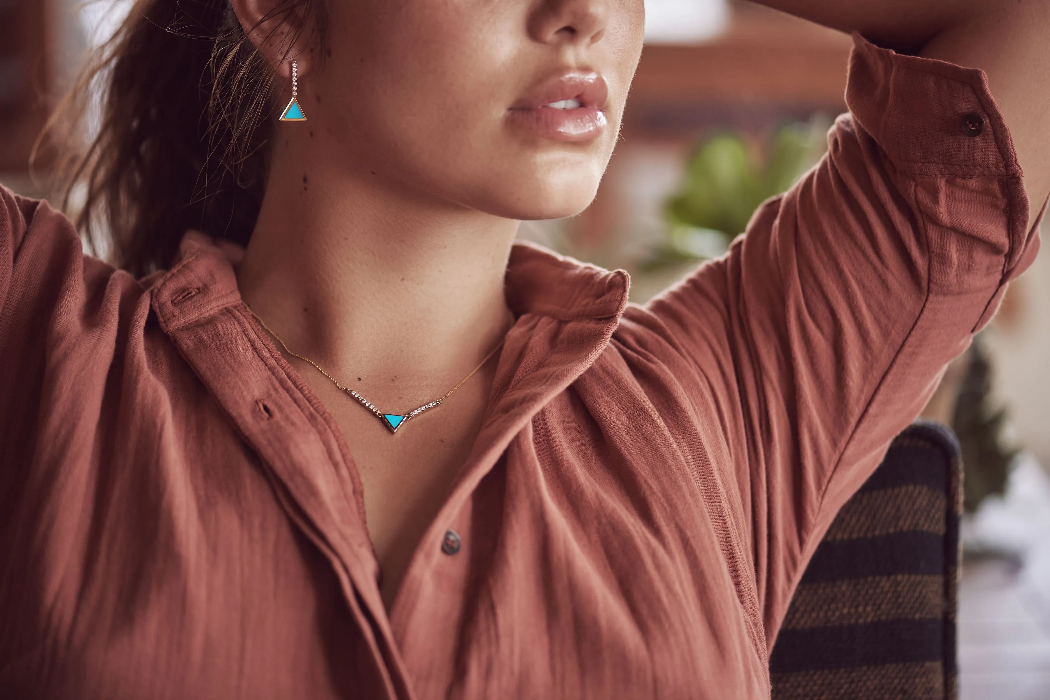 Mera Earrings, Turquoise sold by Alice Pierre product image thumbnail 2