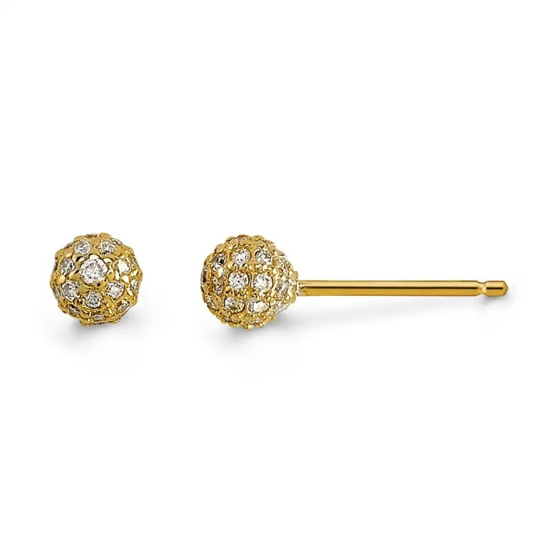 Diamond Ball Stud Earrings sold by Alice Pierre