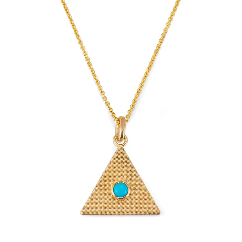 Sand Triangle Necklace with Turquoise sold by Alice Pierre