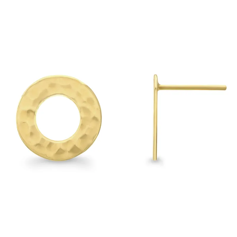 Hammered Outline Stud Earrings sold by Alice Pierre