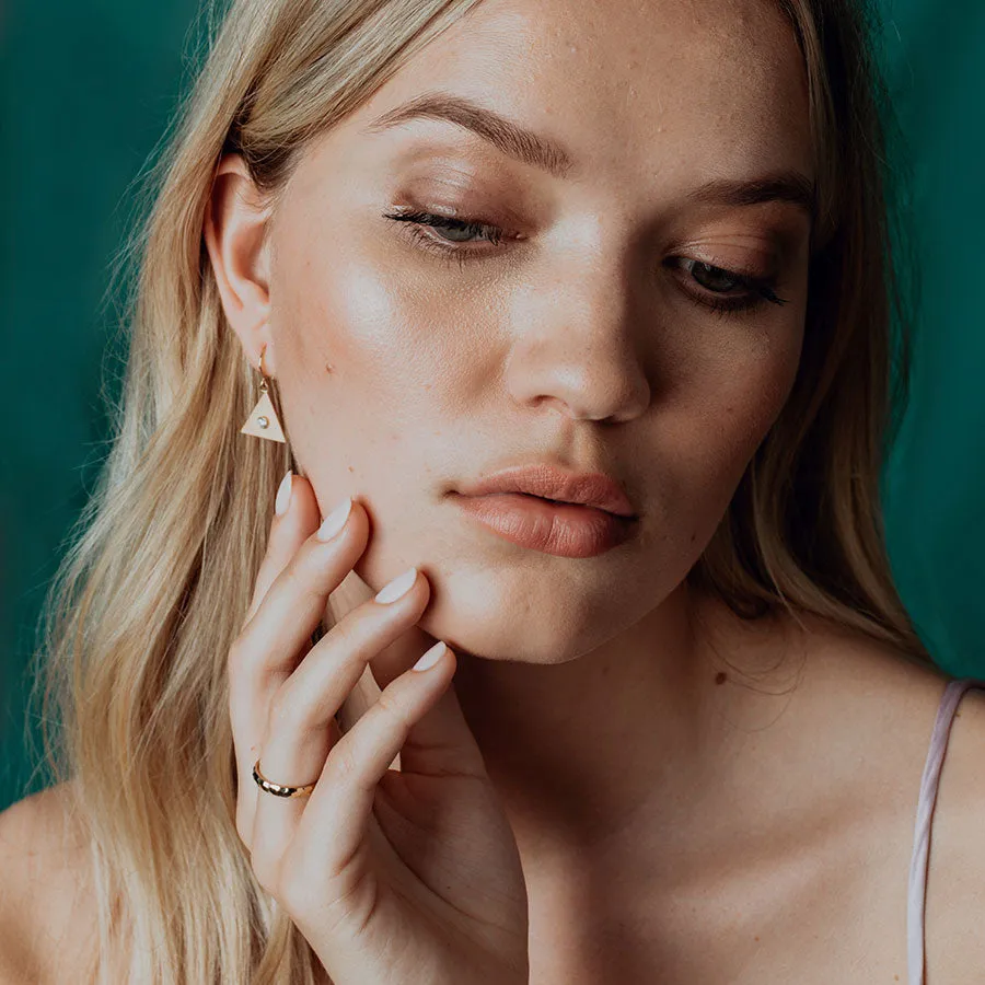 Sand Triangle Earrings with Diamond sold by Alice Pierre product image thumbnail 2