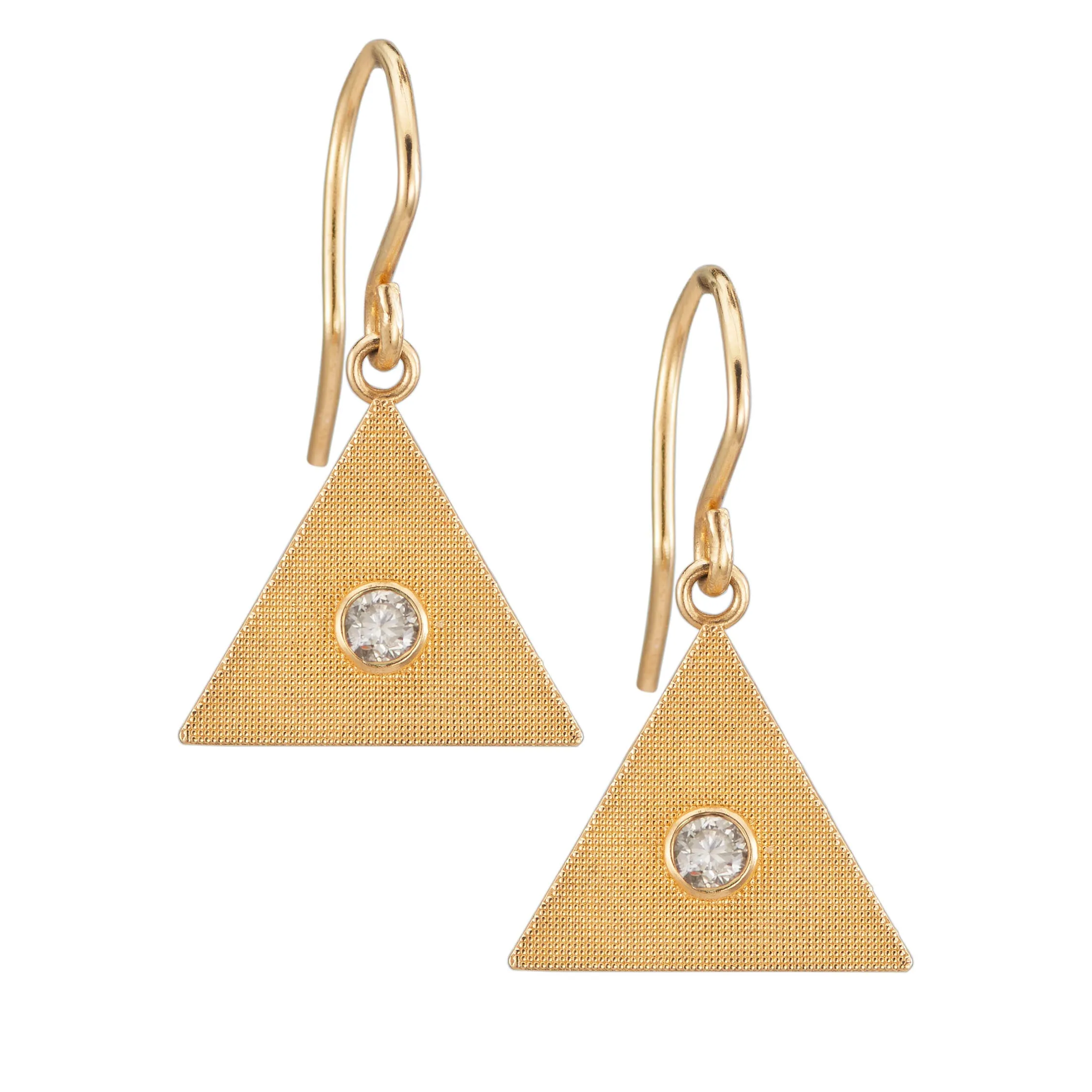 Sand Triangle Earrings with Diamond sold by Alice Pierre