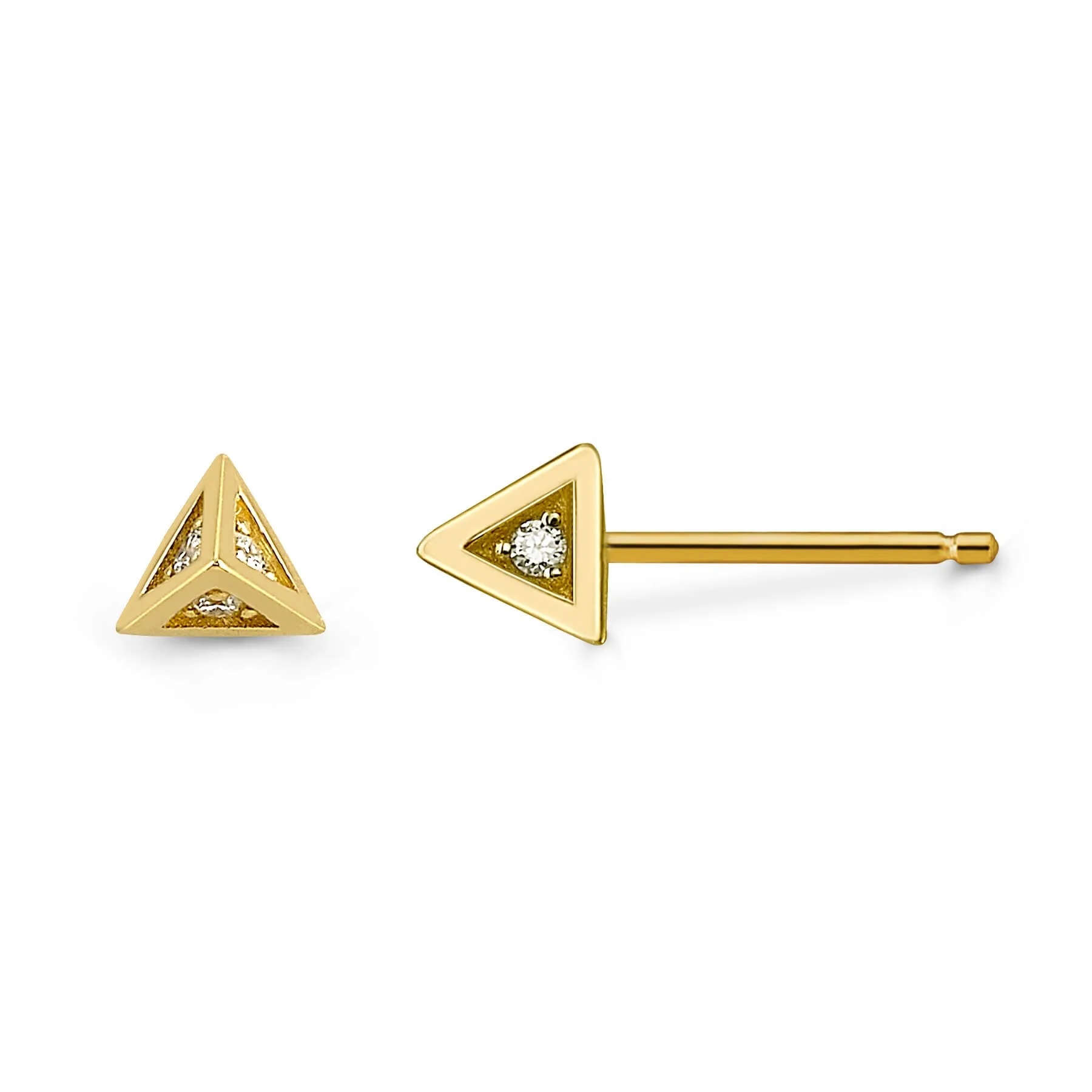 Pyramid Diamond Stud Earrings sold by Alice Pierre