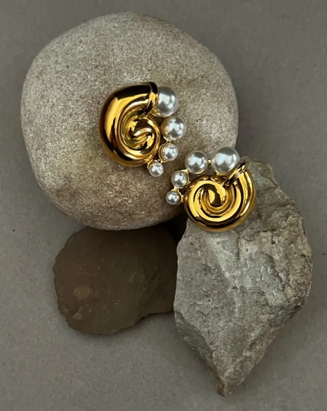 Just Pearly Vintage Gold Earrings - 24K Gold sold by Banks Jewelry