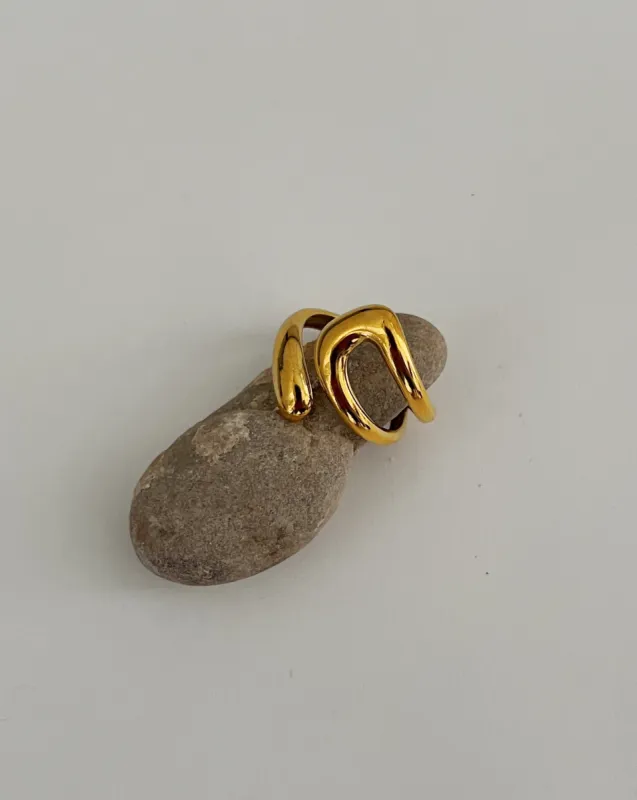 Mel Adjustable Ring -24k Gold sold by Banks Jewelry
