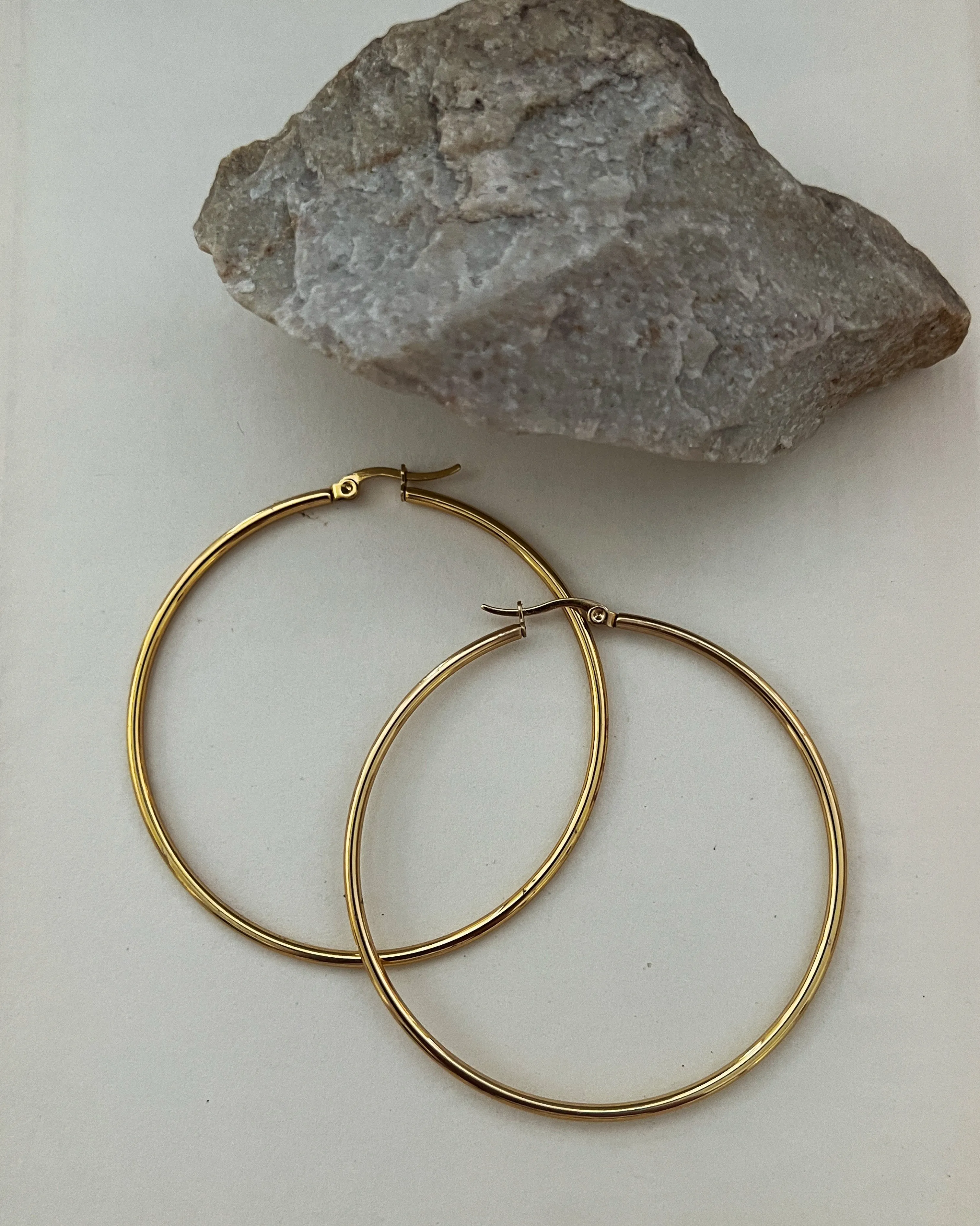 50mm Skinny Hoops -24K sold by Banks Jewelry