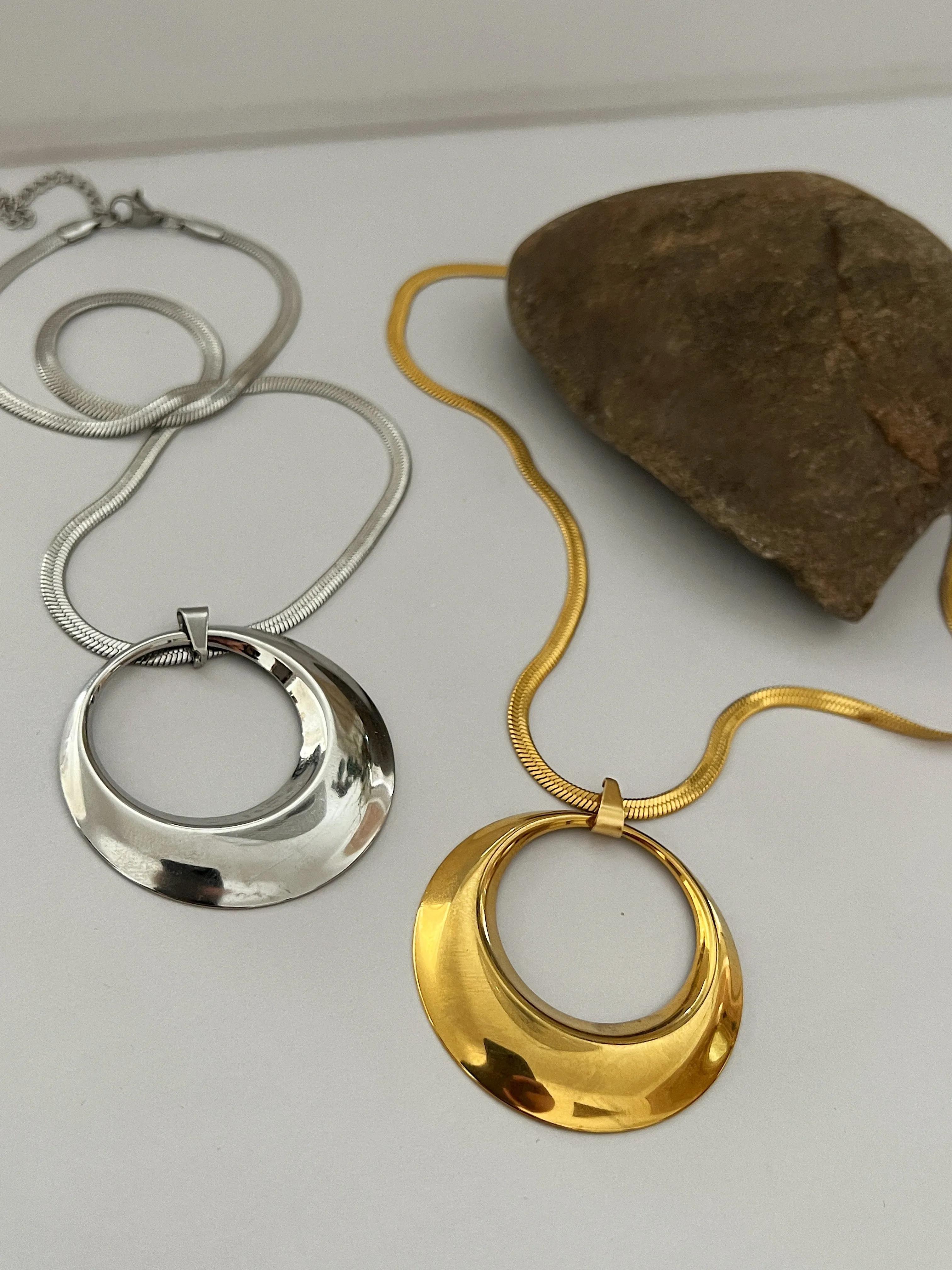 Jolene Modern Necklace -24k Gold sold by Banks Jewelry