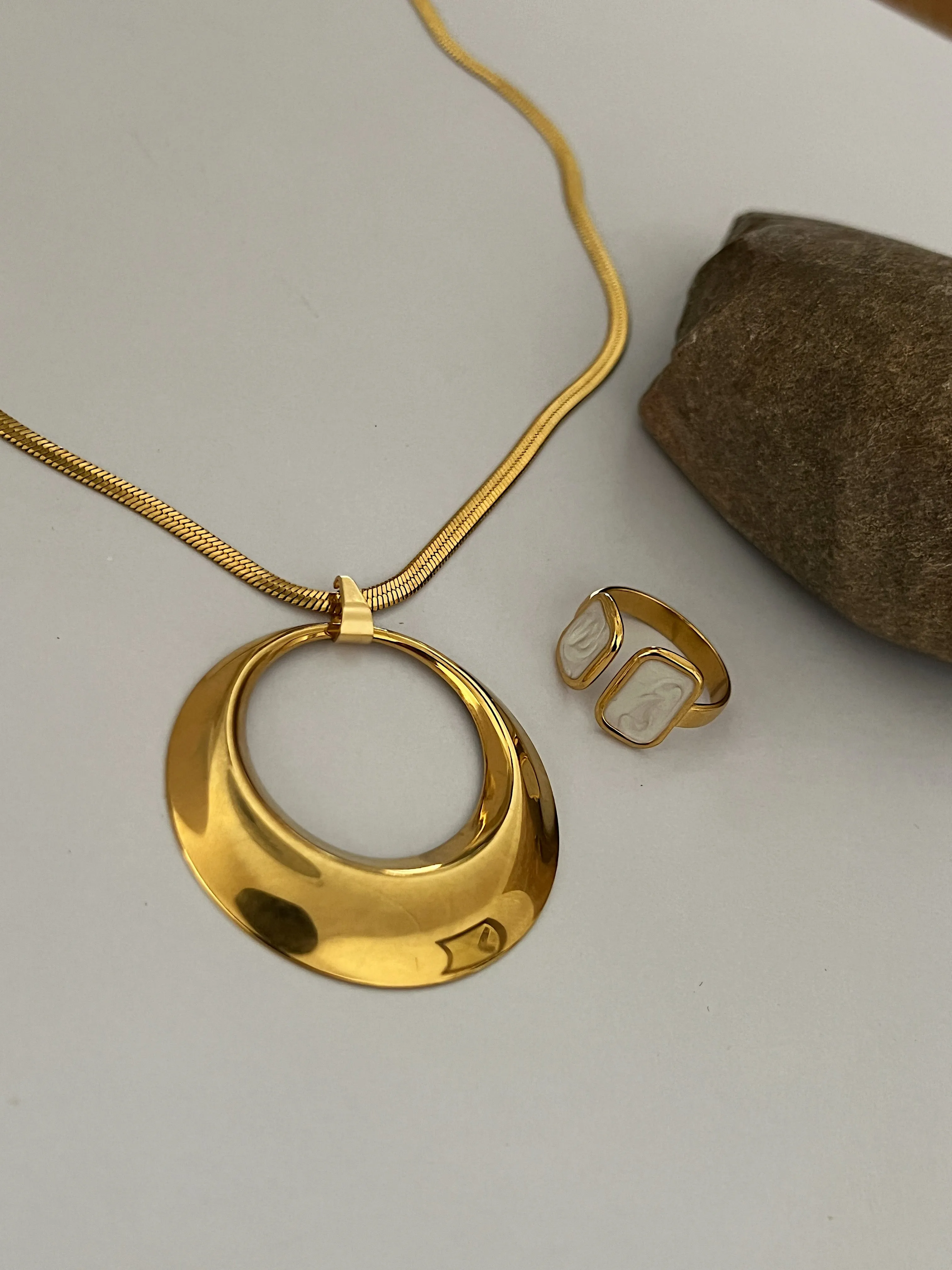 Jolene Modern Necklace -24k Gold sold by Banks Jewelry product image thumbnail 4