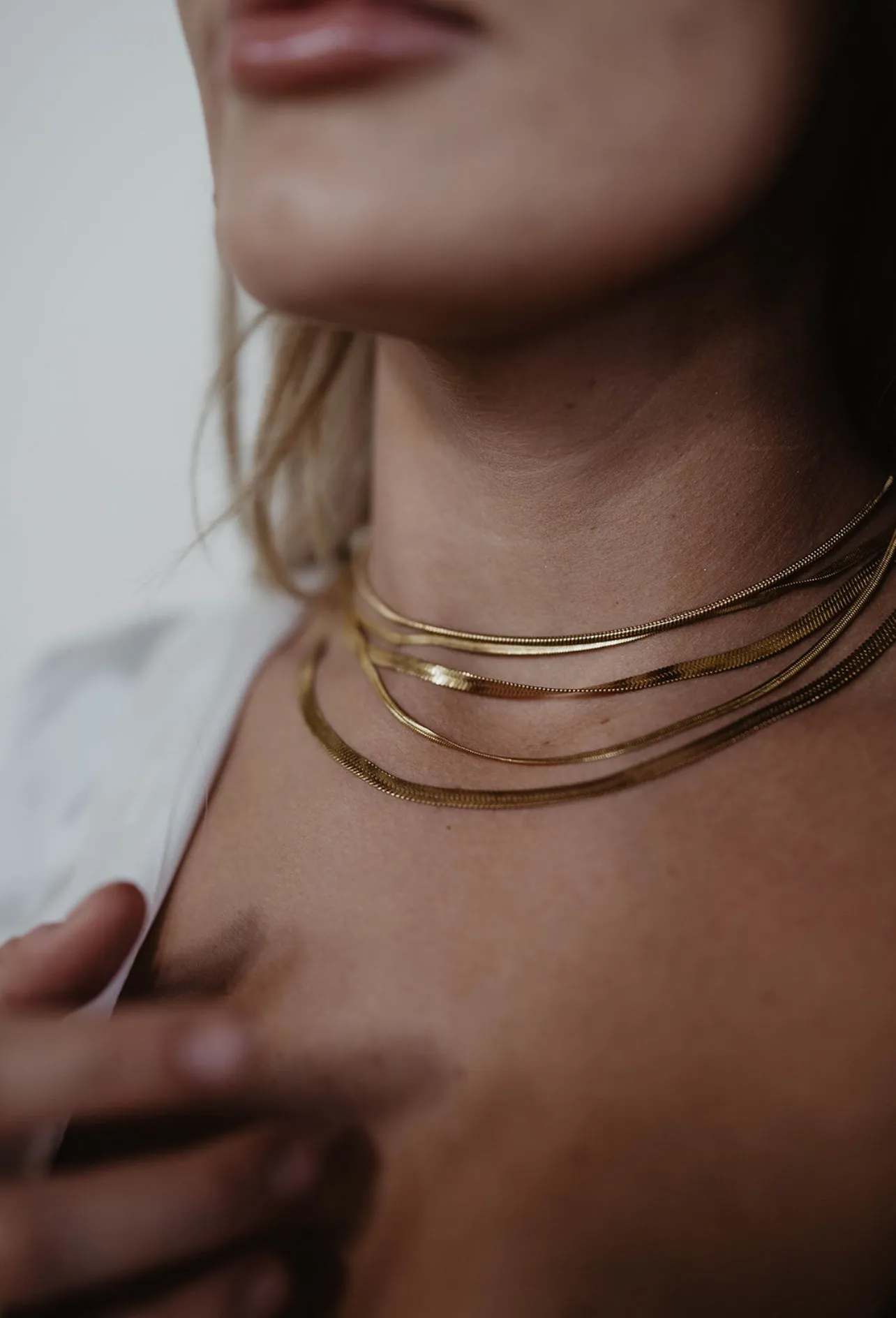 1mm Herringbone Stacking Chain (18k Gold) sold by Banks Jewelry product image thumbnail 5