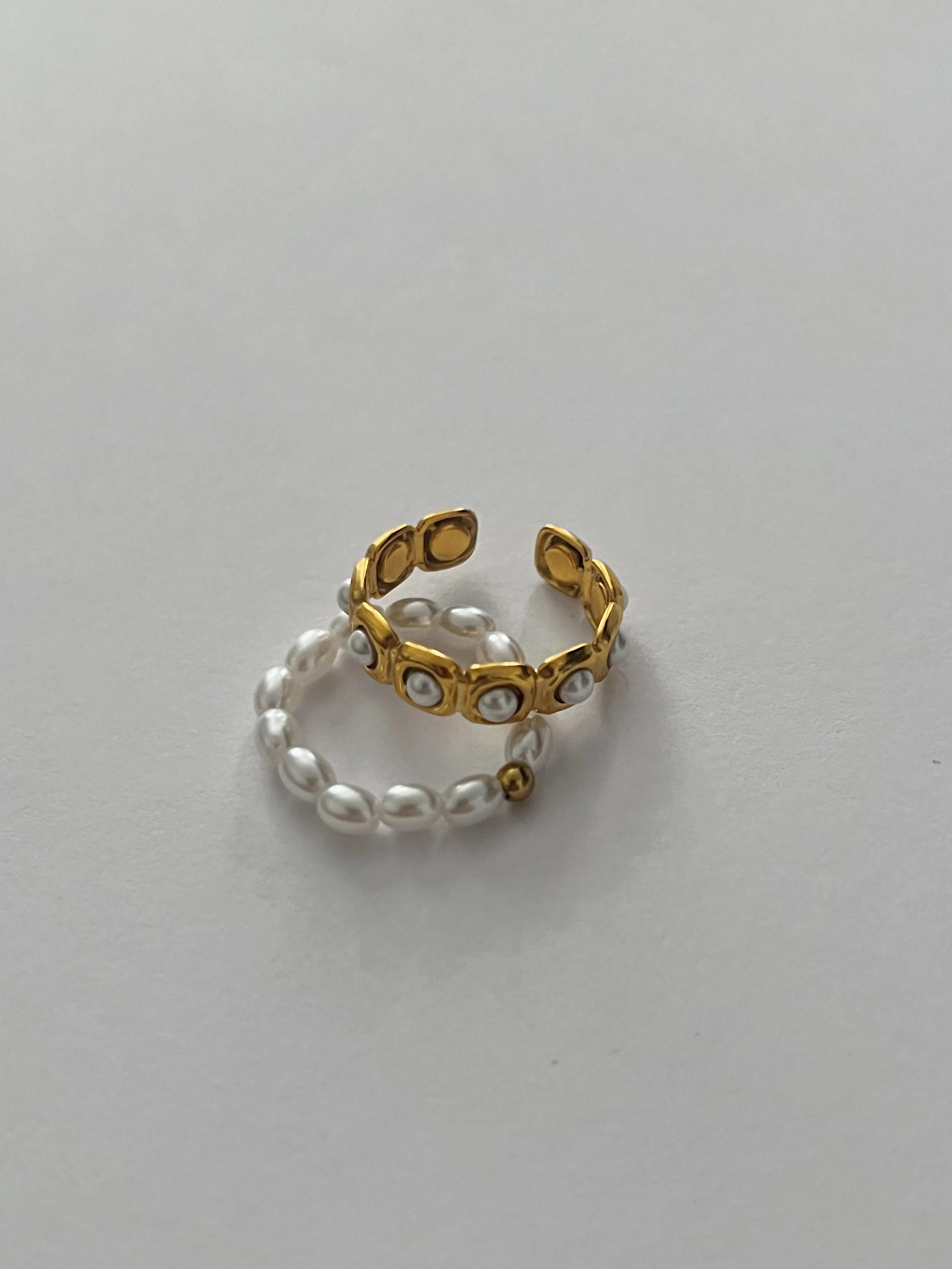 SET OF 2 Pearl Adjustable Rings sold by Banks Jewelry product image thumbnail 2