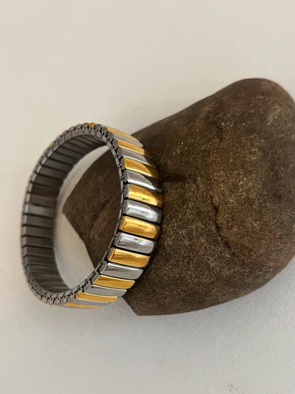 Stell Stretchy Mixed Metal Bracelet sold by Banks Jewelry