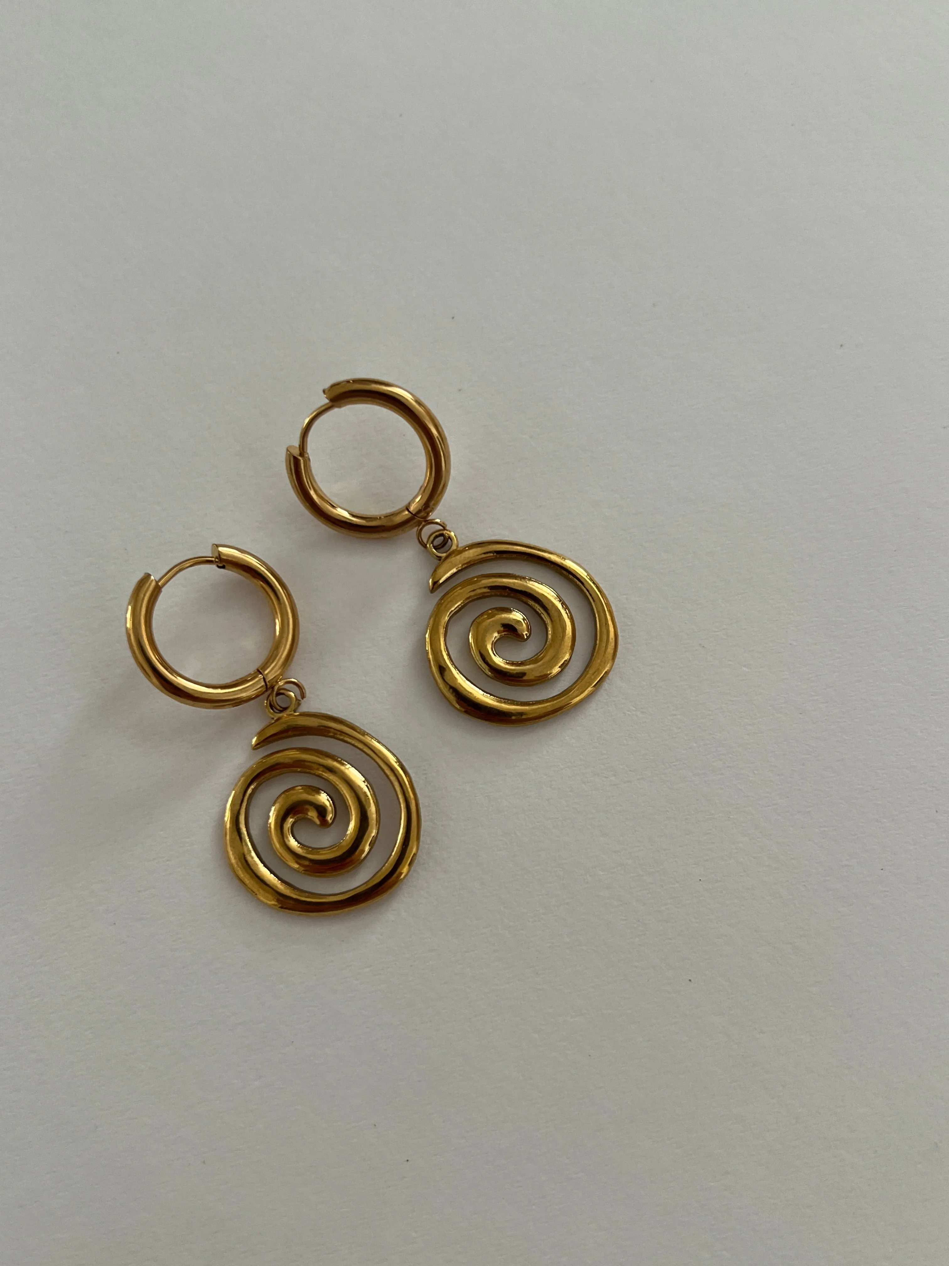 Spiral Earrings -24K Gold sold by Banks Jewelry product image thumbnail 2
