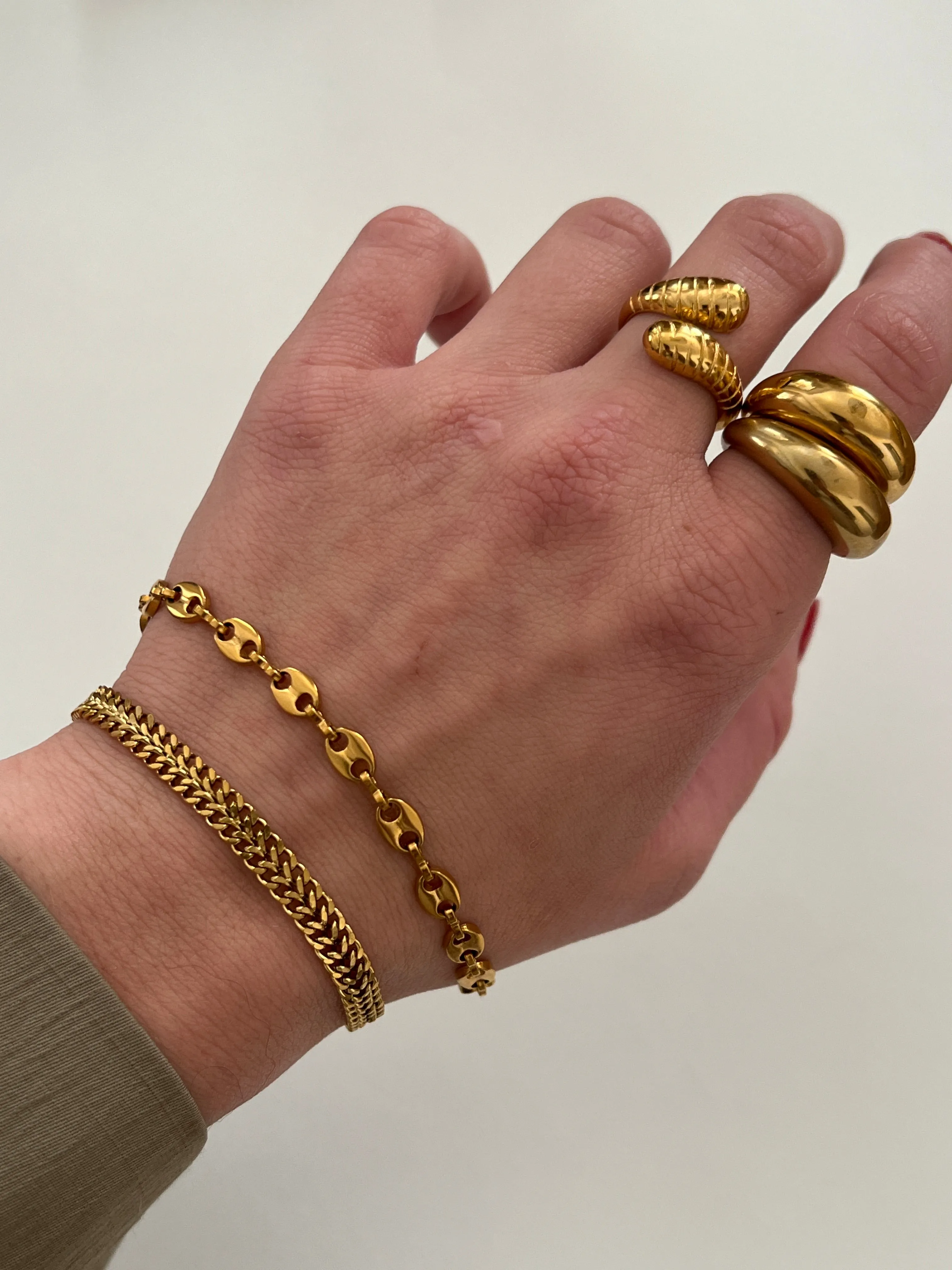 2 Piece Bracelet Set-24K Gold sold by Banks Jewelry