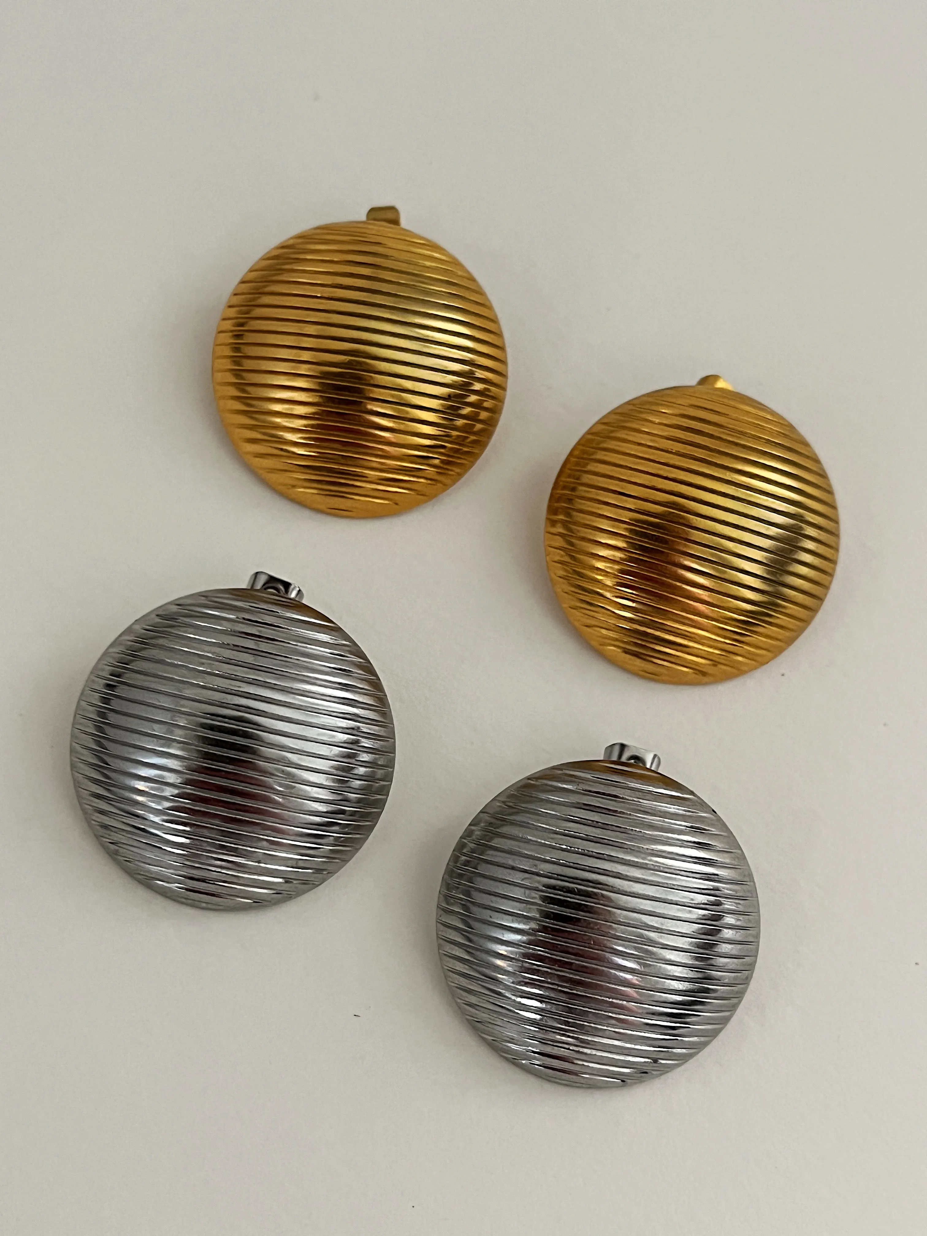 Rounded Rubbed Vintage Earrings - 24K Gold sold by Banks Jewelry product image thumbnail 2