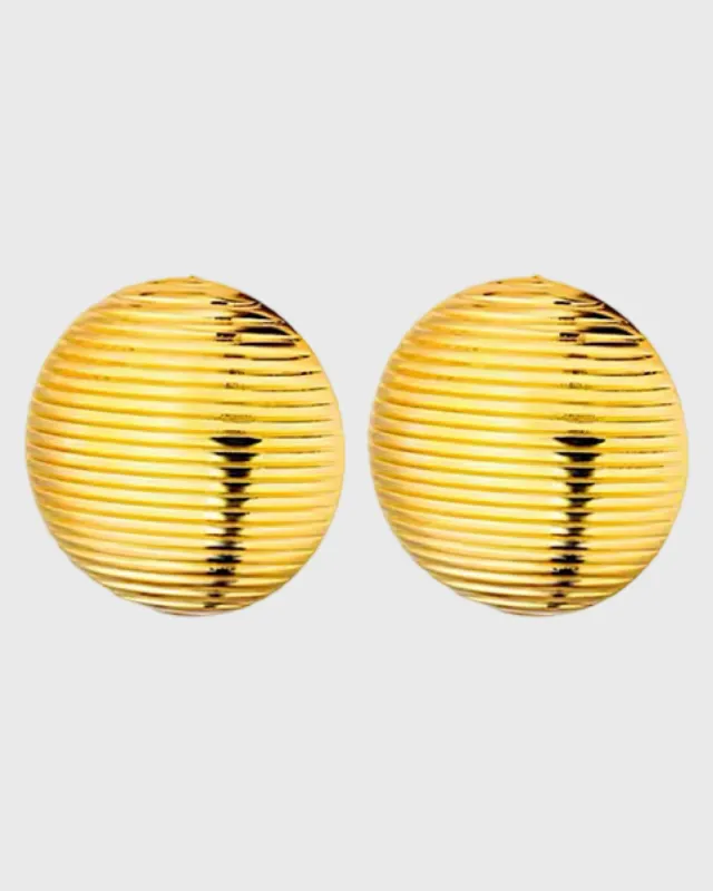 Rounded Rubbed Vintage Earrings - 24K Gold sold by Banks Jewelry