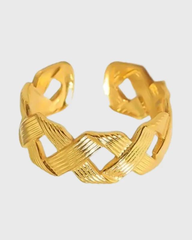 Eloise Adjustable Ring -24k Gold sold by Banks Jewelry