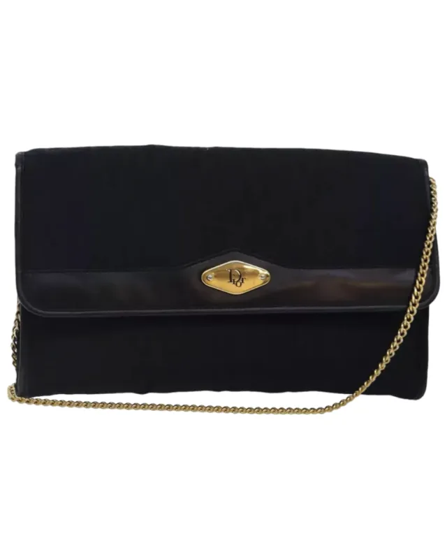 Christian Dior Trotter Canvas Chain Shoulder Bag Black Gold sold by Banks Jewelry