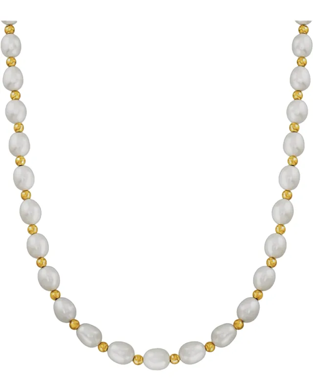Just Pearly Fresh Water 24k Necklace sold by Banks Jewelry