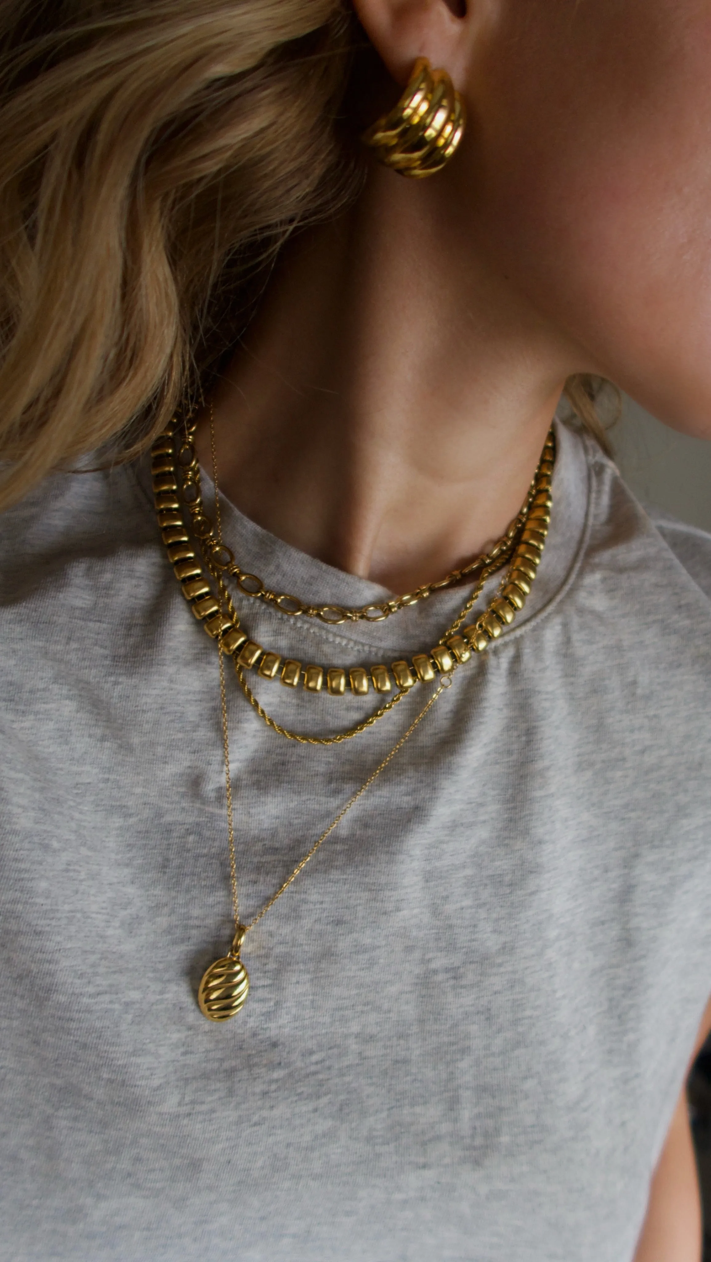 Marlo Stacking Chain Necklace -24k Gold sold by Banks Jewelry product image thumbnail 2
