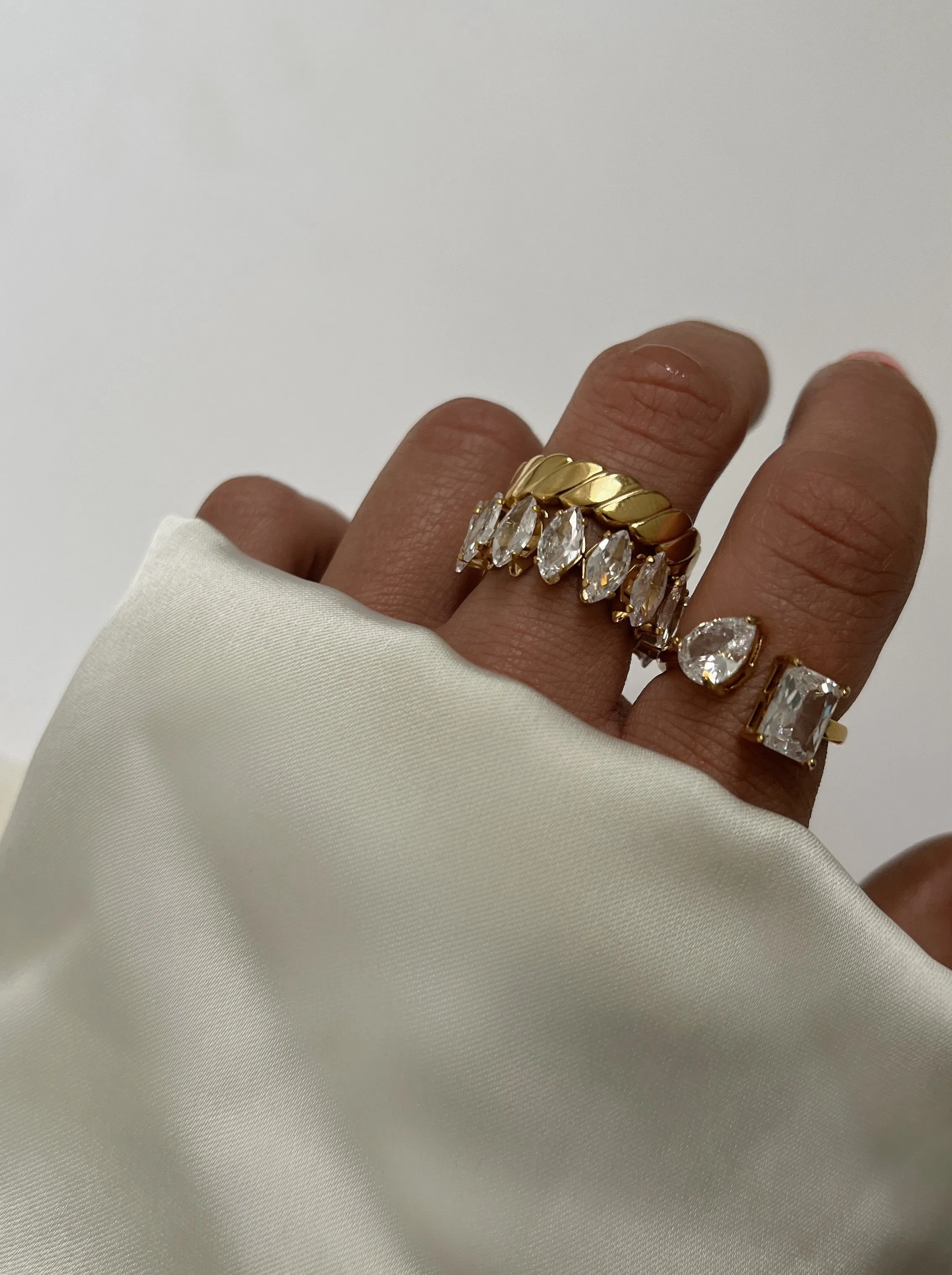 Multi Stone Adjustable Ring 24K Gold sold by Banks Jewelry product image thumbnail 5