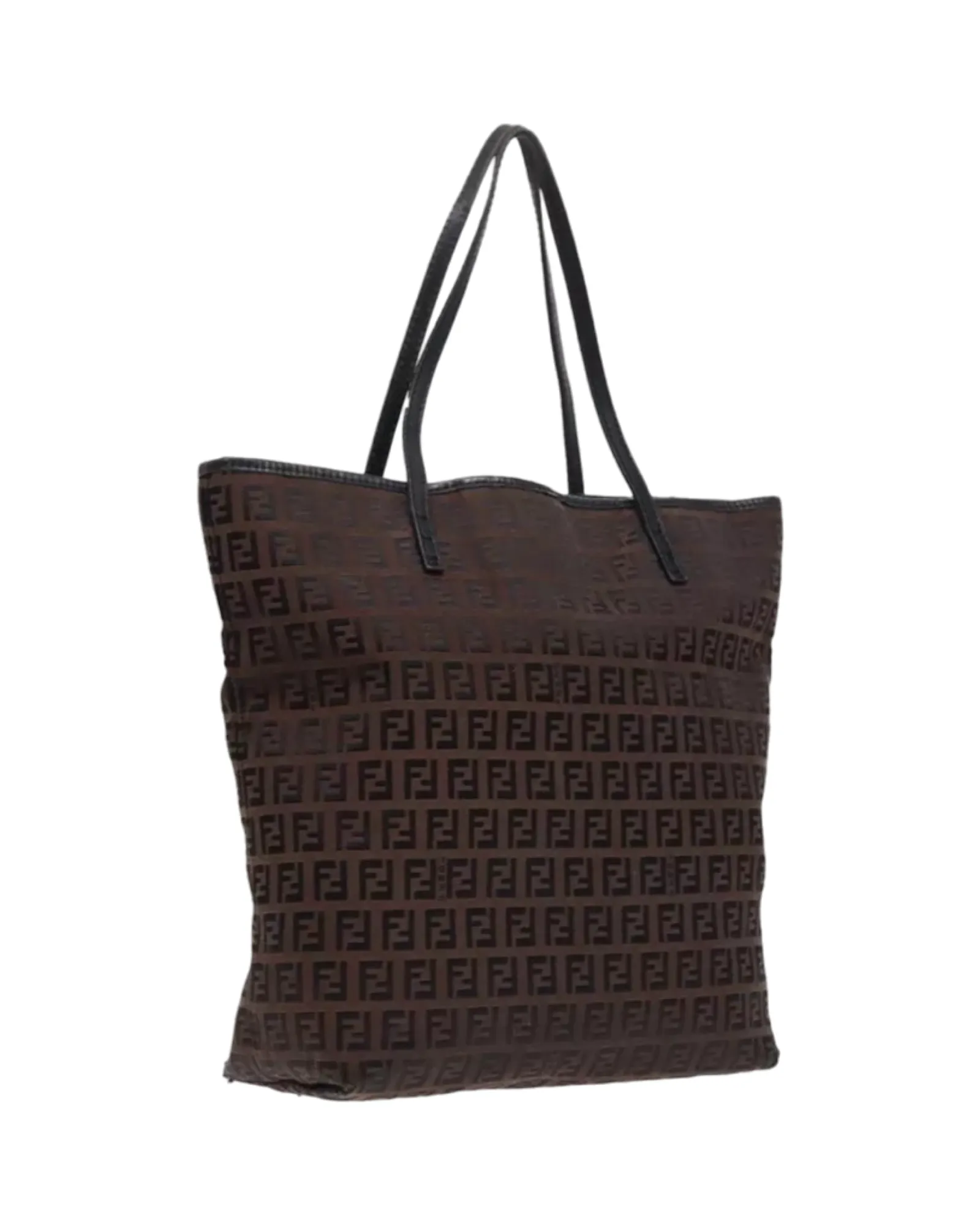 Chocolate FENDI Canvas Tote Bag Brown Black Silver sold by Banks Jewelry product image thumbnail 2