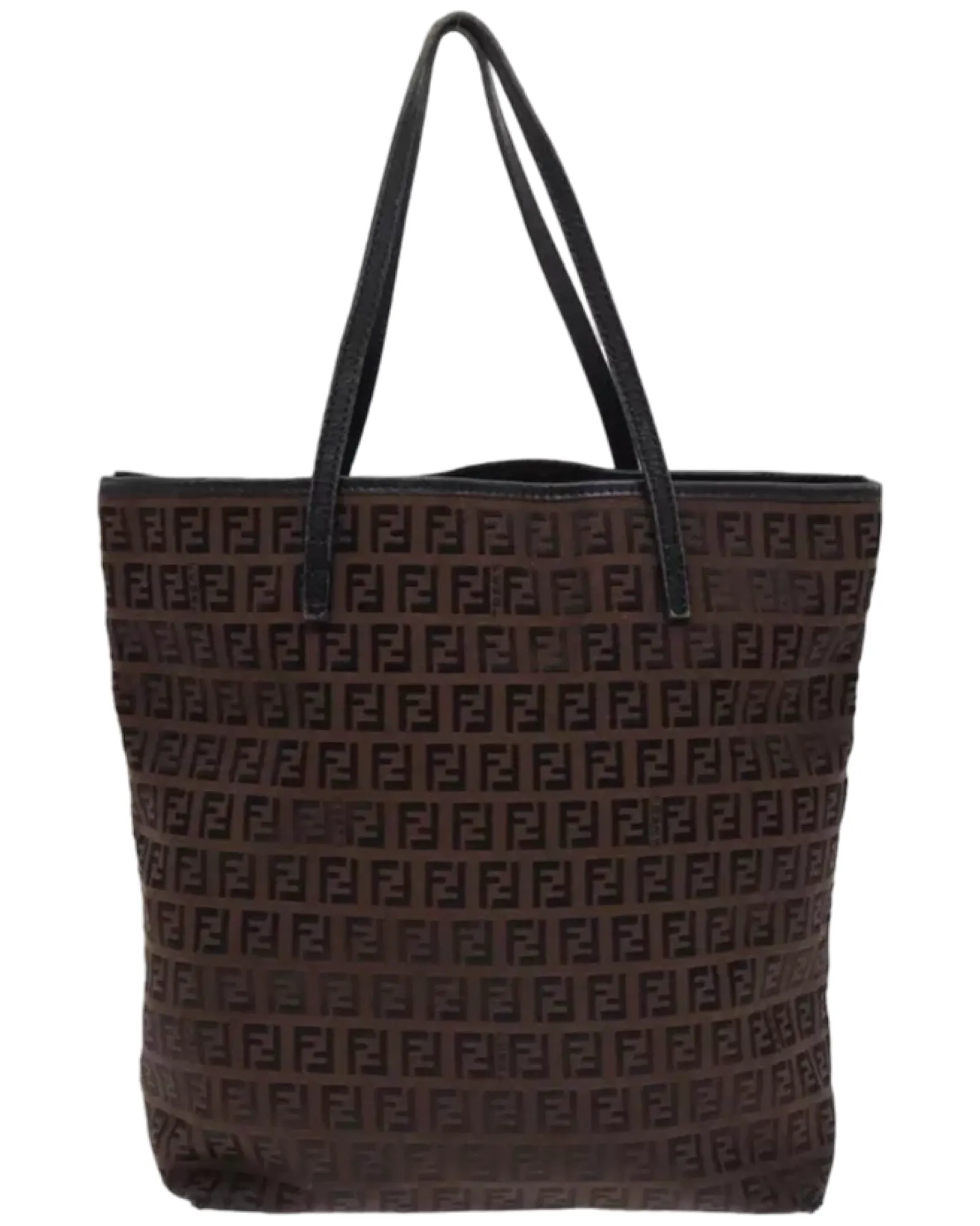 Chocolate FENDI Canvas Tote Bag Brown Black Silver sold by Banks Jewelry