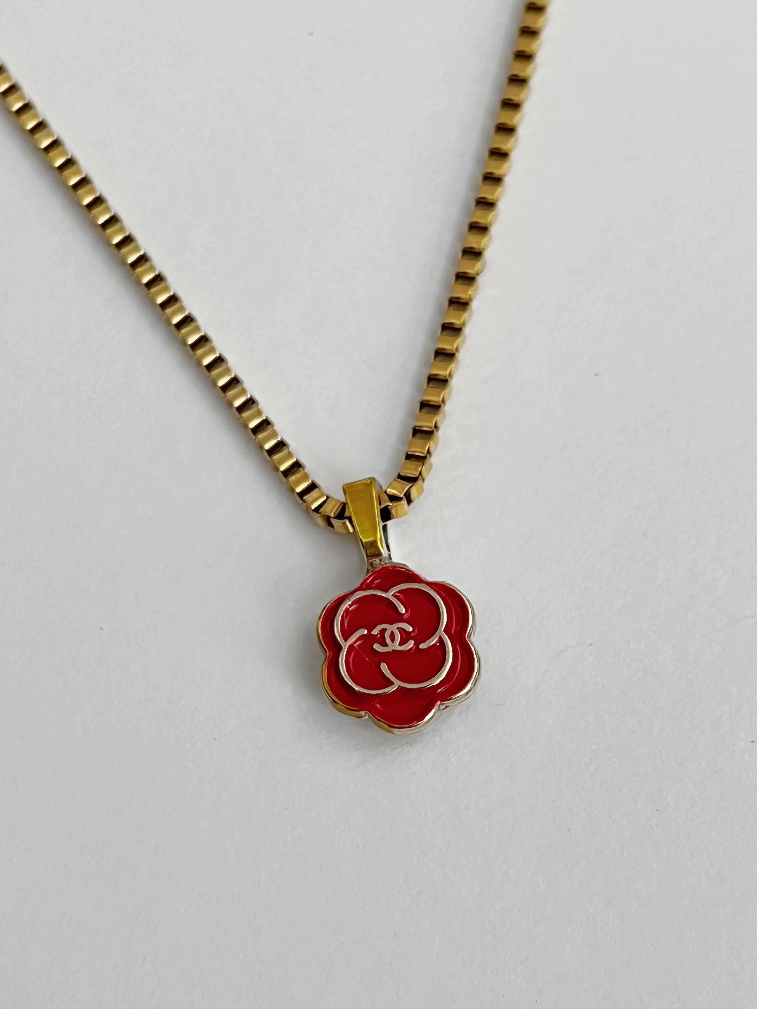 Chanel Charm Vintage Refurbished Designer Pendant Button necklace sold by Banks Jewelry product image thumbnail 2