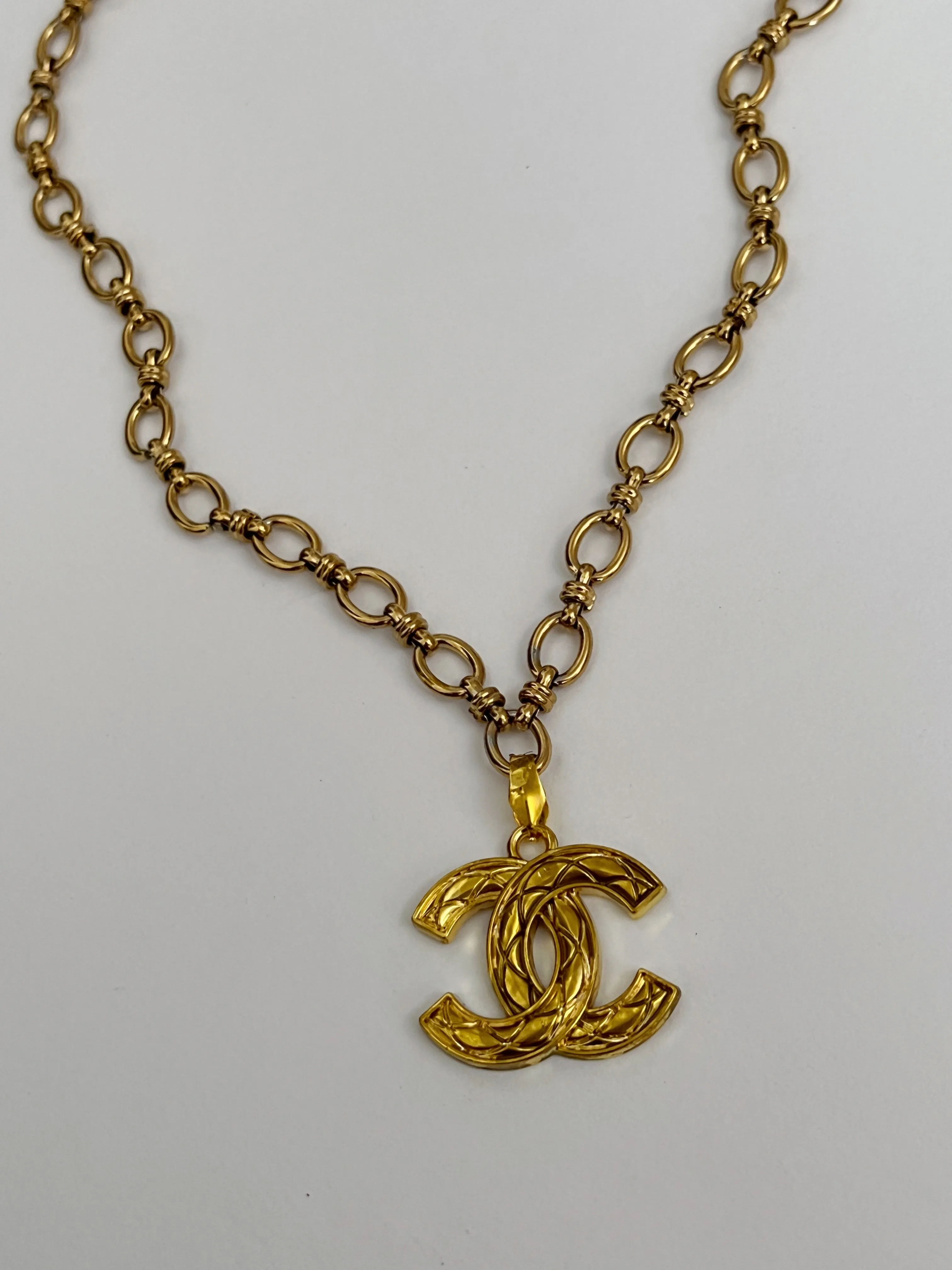 Chanel Charm Vintage Refurbished Designer Pendant Button necklace sold by Banks Jewelry product image thumbnail 2