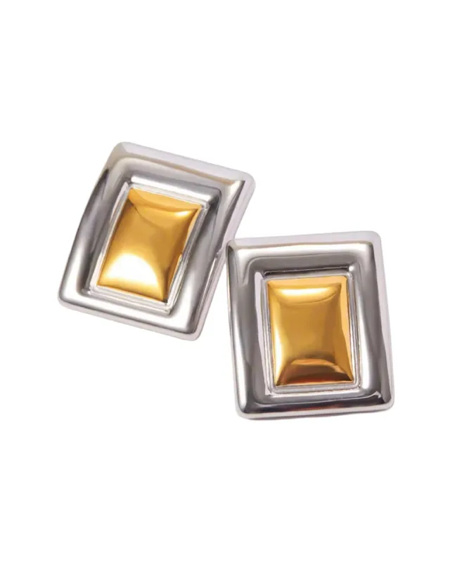 Mixed Metal Vintage Gold Earrings - Sterling Silver sold by Banks Jewelry