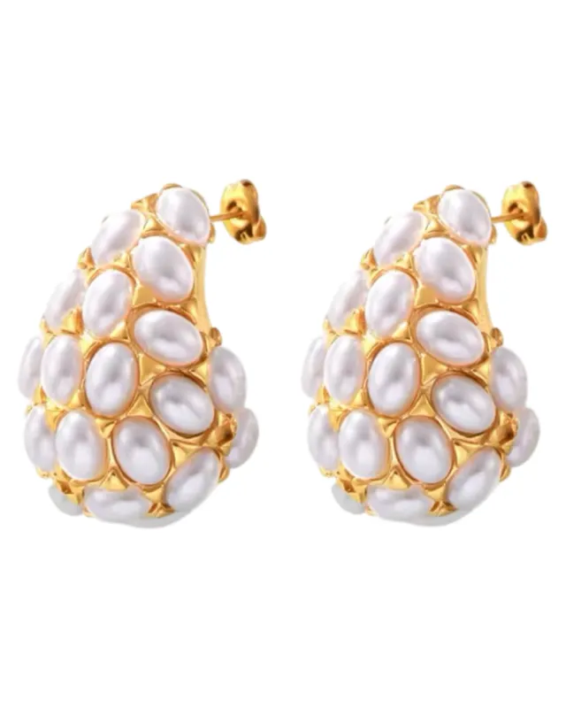 Holiday Stone Earrings -24k Gold sold by Banks Jewelry