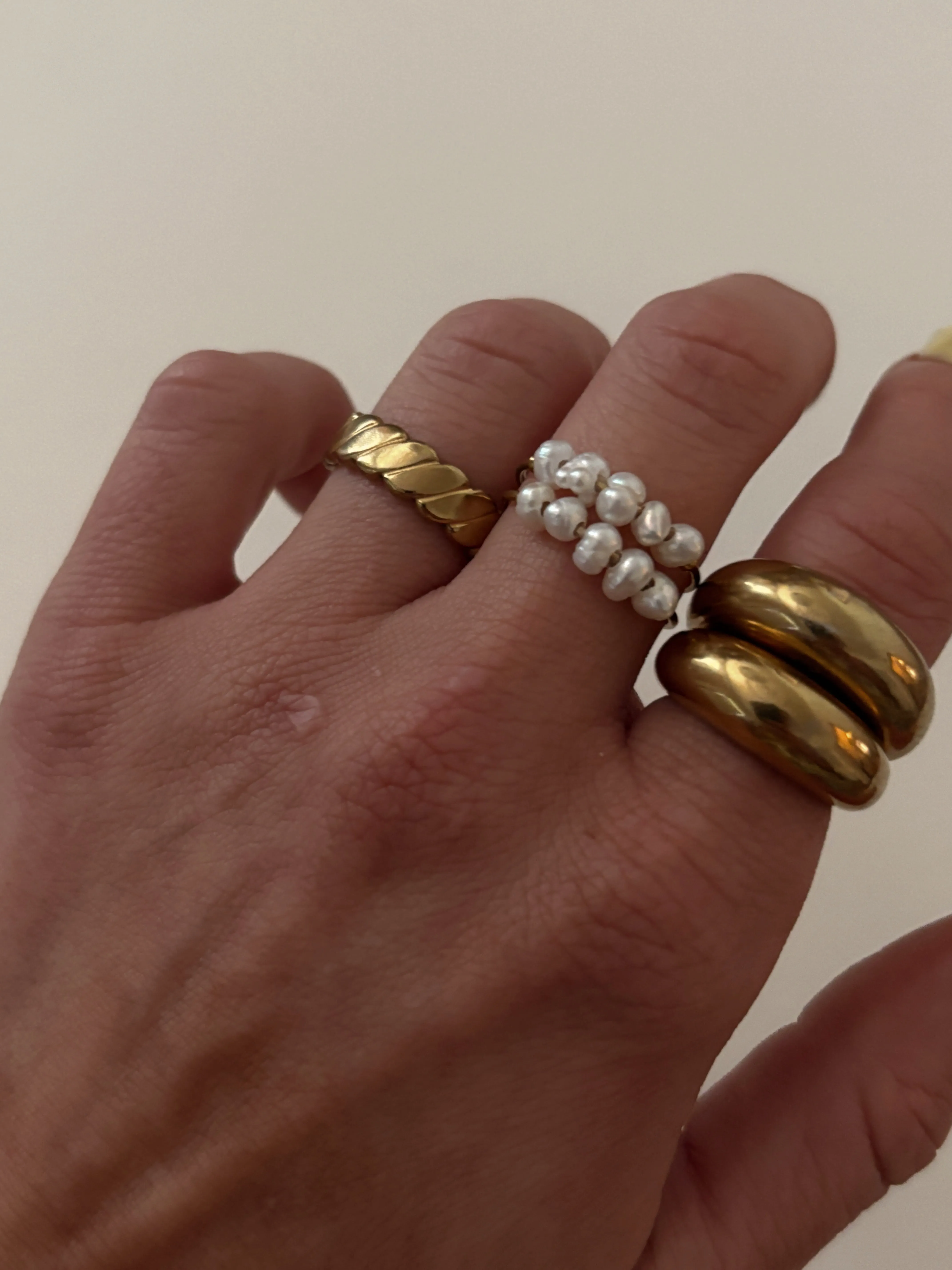 Dainty Fresh water Pearl Ring (24k Gold) sold by Banks Jewelry product image thumbnail 3