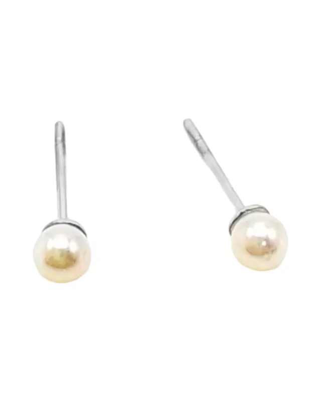 Stud Pearl Earrings -Silver sold by Banks Jewelry